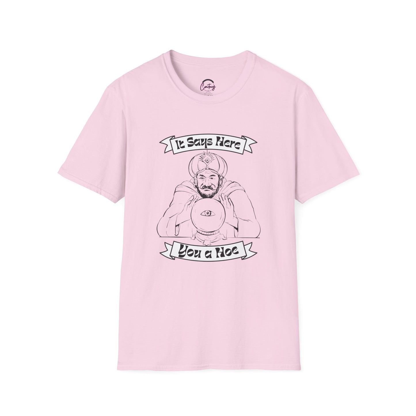 ’You A Hoe’ Funny Fortune Teller Crystal Ball Tshirt - S / Light Pink - T-Shirt
