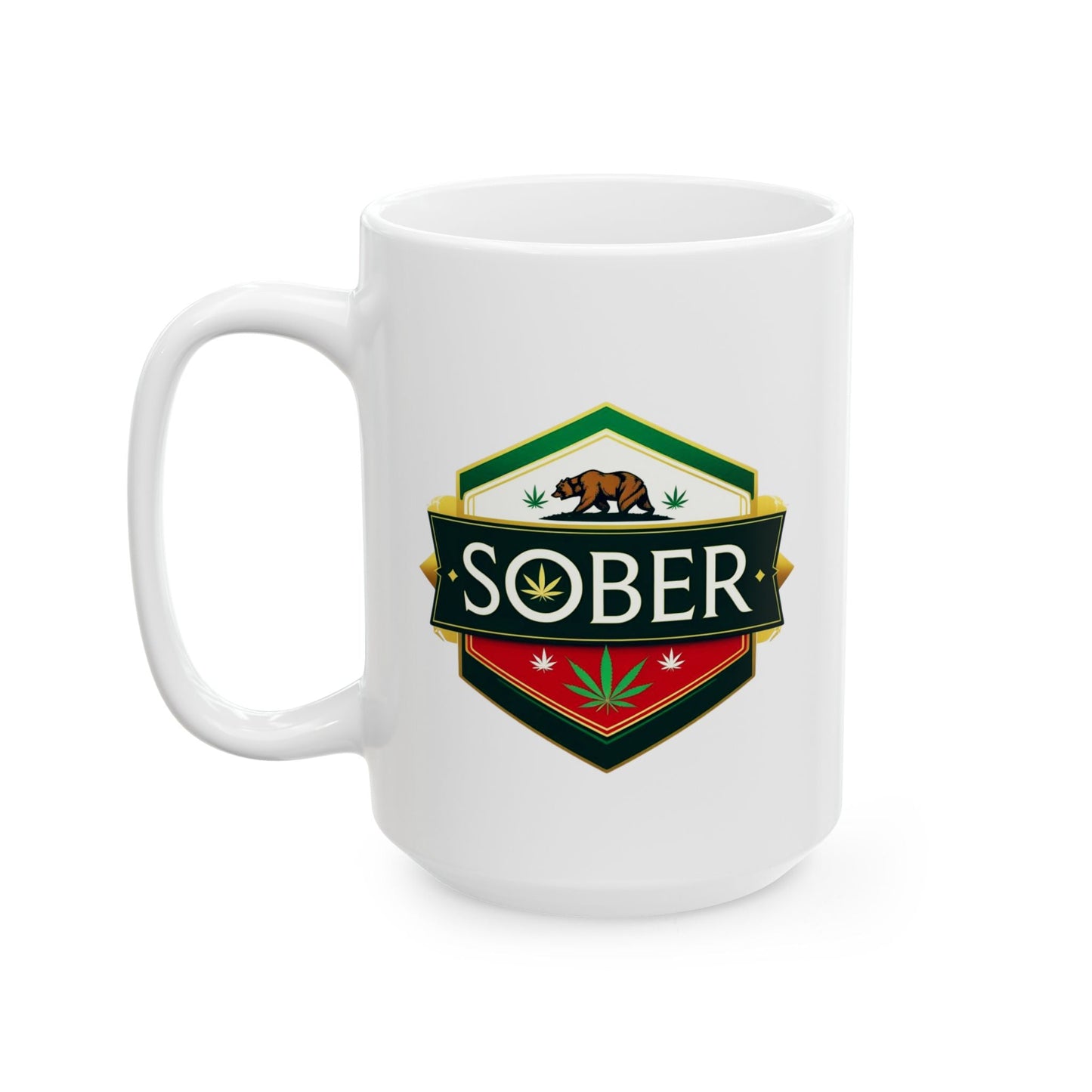 Cali Sober Mug – Cannabis-Inspired Coffee Cup for the Conscious & Clear-Minded (11 oz / 15 oz) - 15oz - Mug