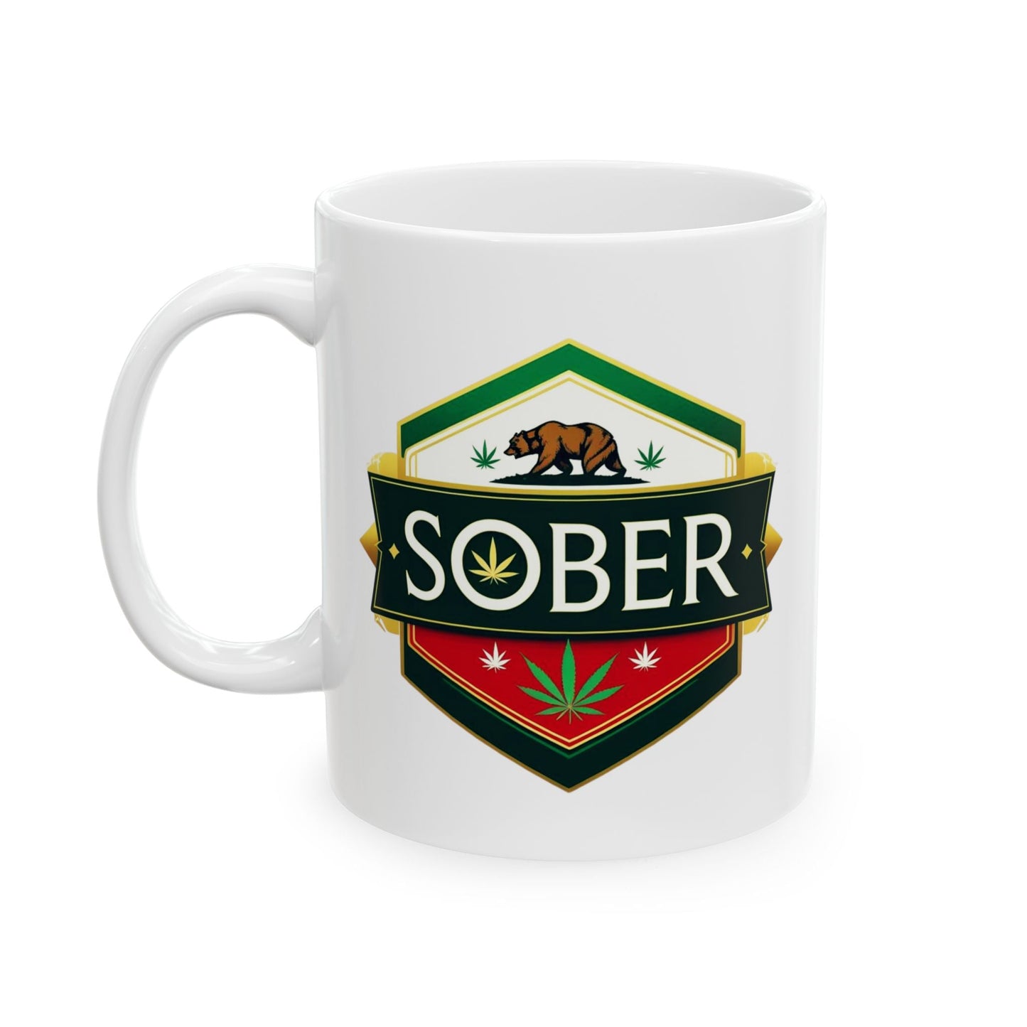 Cali Sober Mug – Cannabis-Inspired Coffee Cup for the Conscious & Clear-Minded (11 oz / 15 oz) - 11oz - Mug