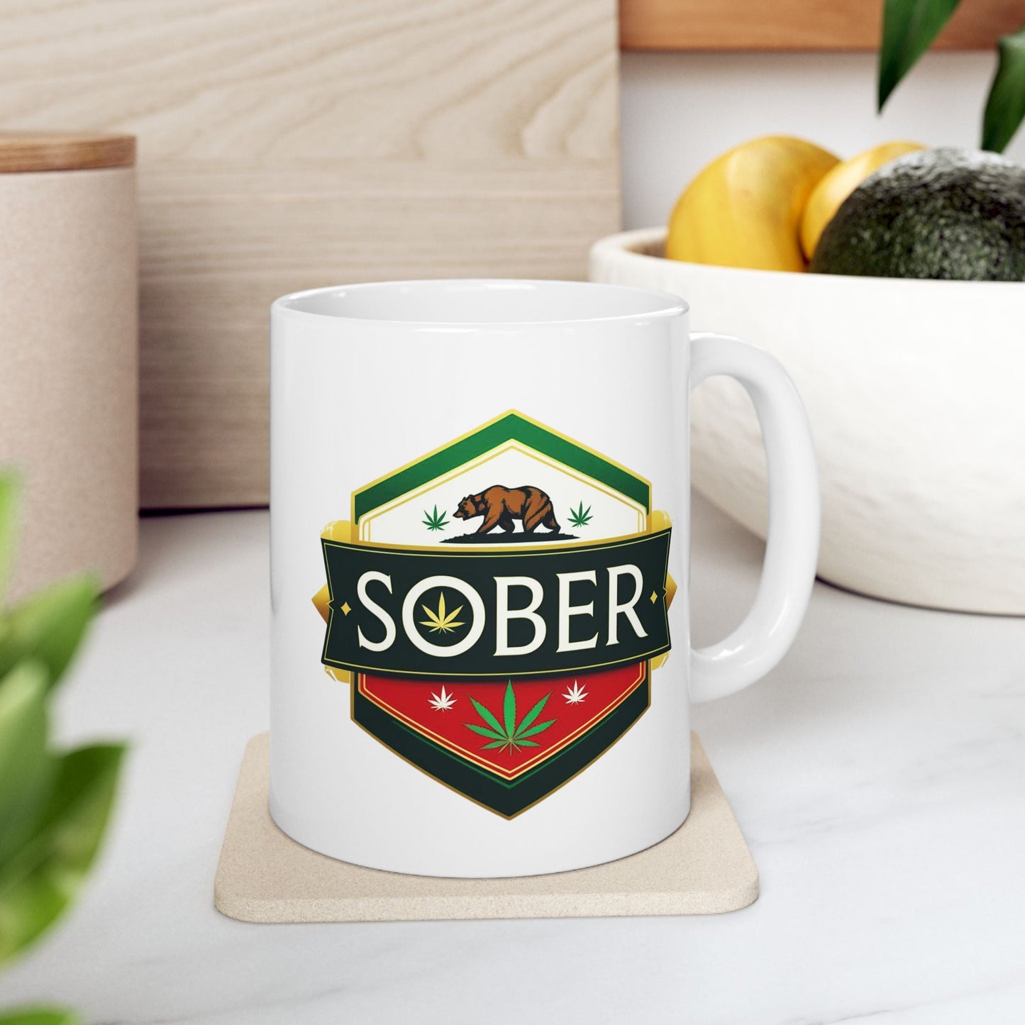 Cali Sober Mug – Cannabis-Inspired Coffee Cup for the Conscious & Clear-Minded (11 oz / 15 oz) - Mug