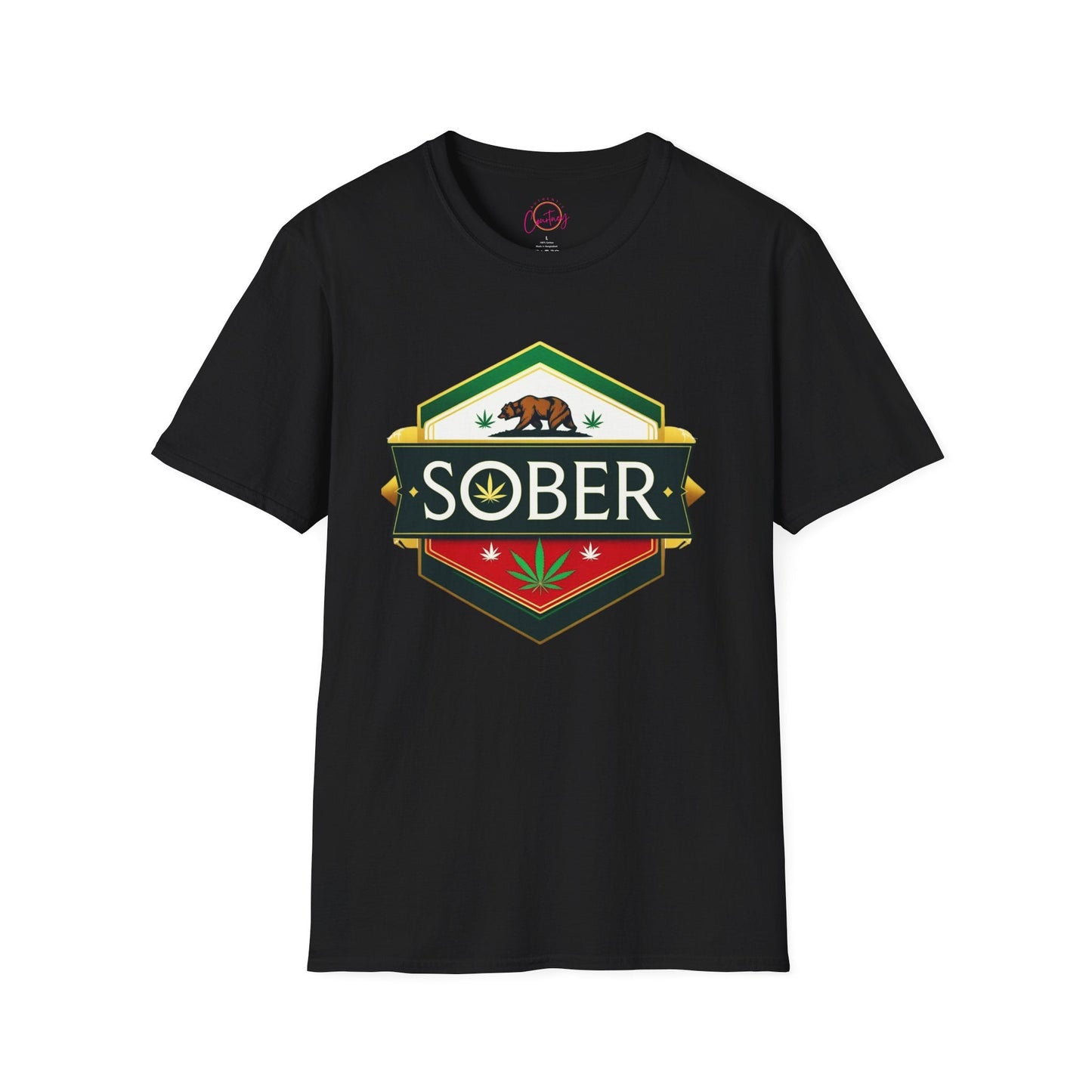 California Sober Shirt – Weed Leaf Design | Funny Cannabis Recovery Tee - XS / Black - T-Shirt
