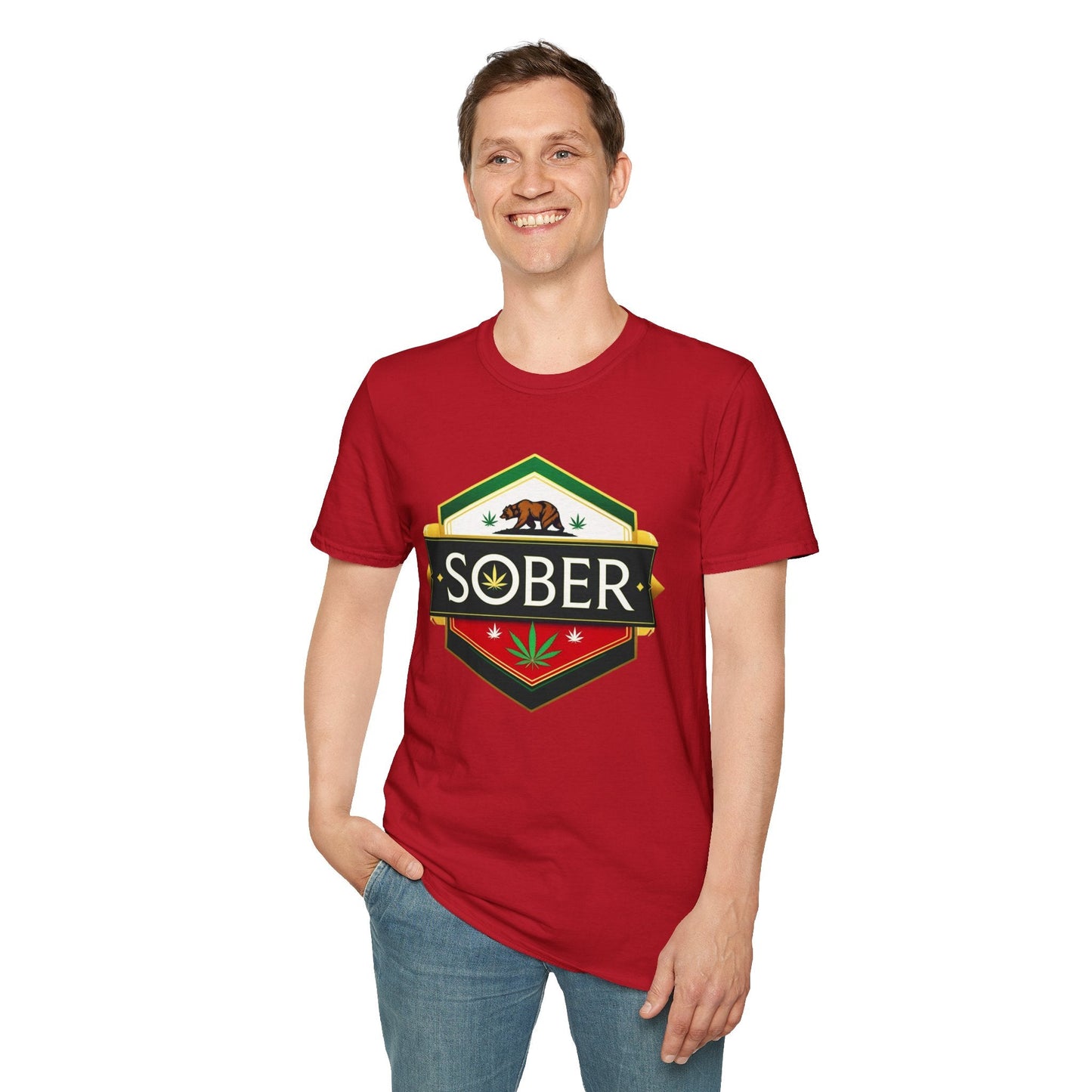 California Sober Shirt – Weed Leaf Design | Funny Cannabis Recovery Tee - T-Shirt
