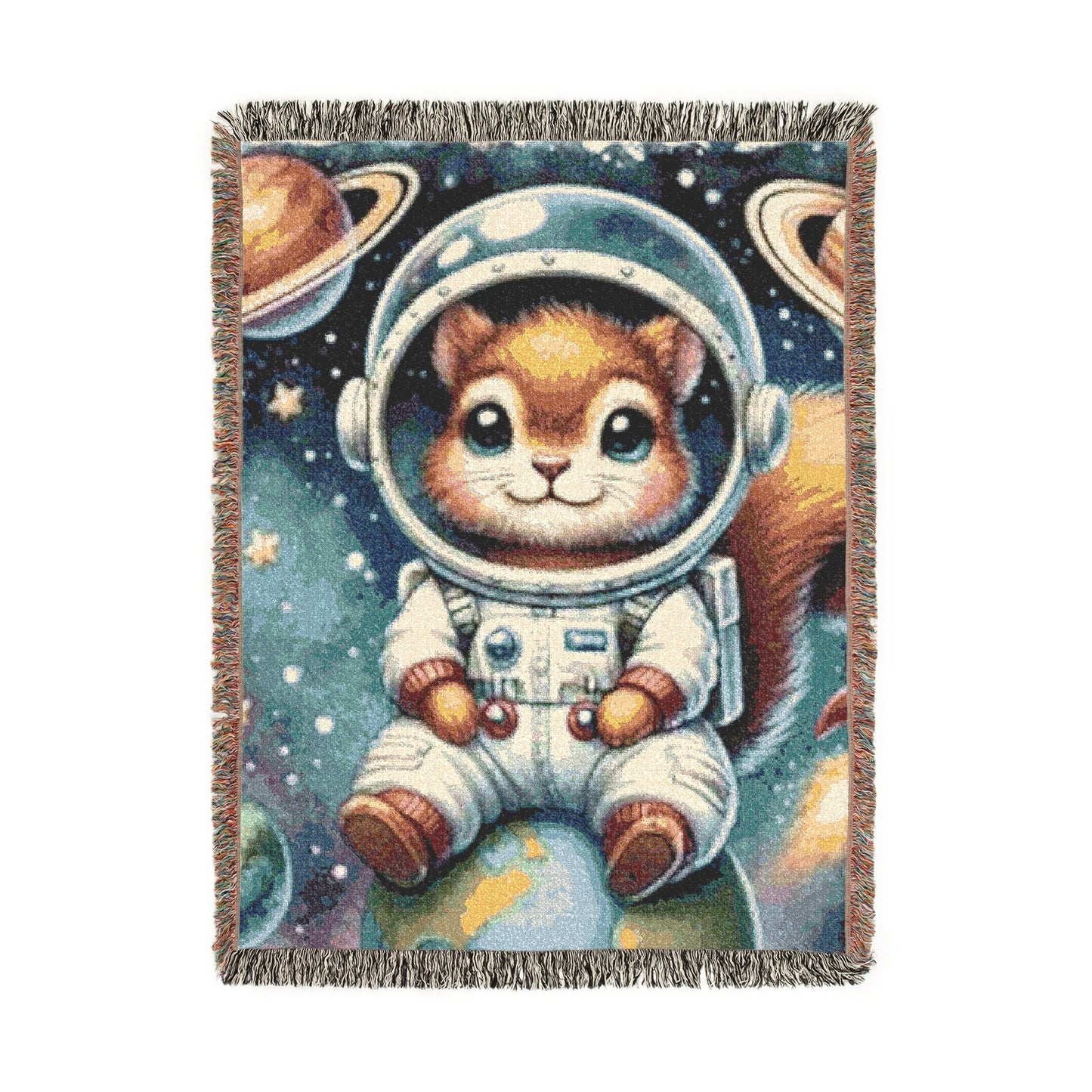 Cosmic Kitty – Woven Blanket Artwork / 80’’ × 60’’ Home Decor