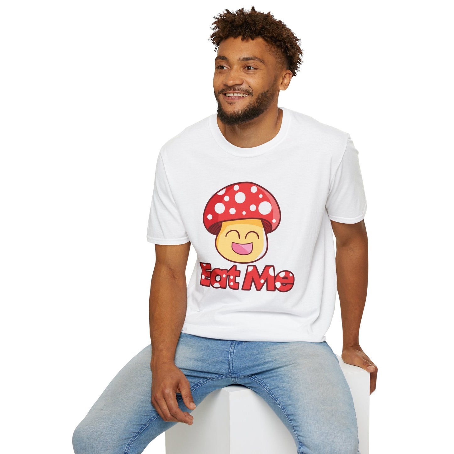 ’Eat Me’ Magic Mushroom T-Shirt – Bold Trippy and Fun - T-Shirt
