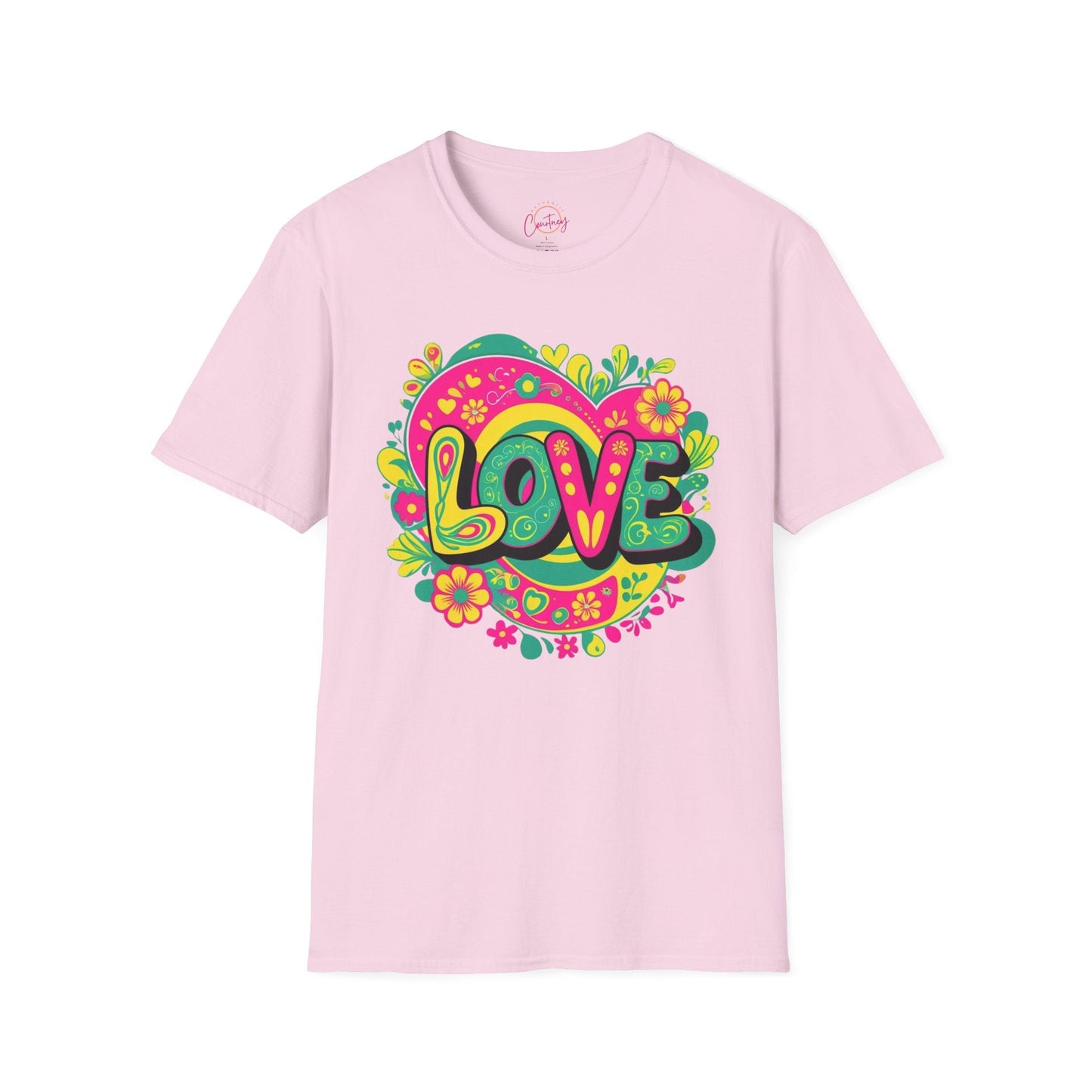 Electric Bloom Love Tee Light Pink / S T Shirt
