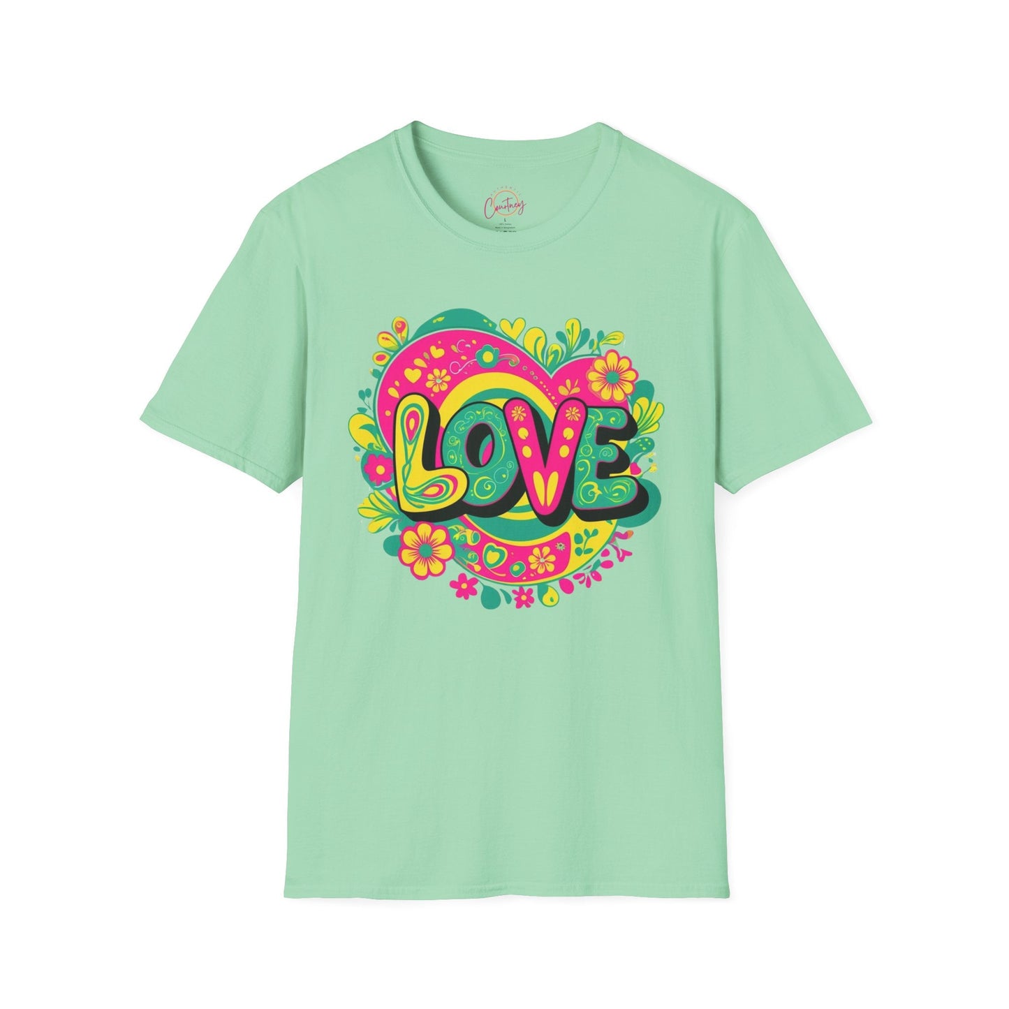 Electric Bloom Love Tee Mint Green / S T Shirt