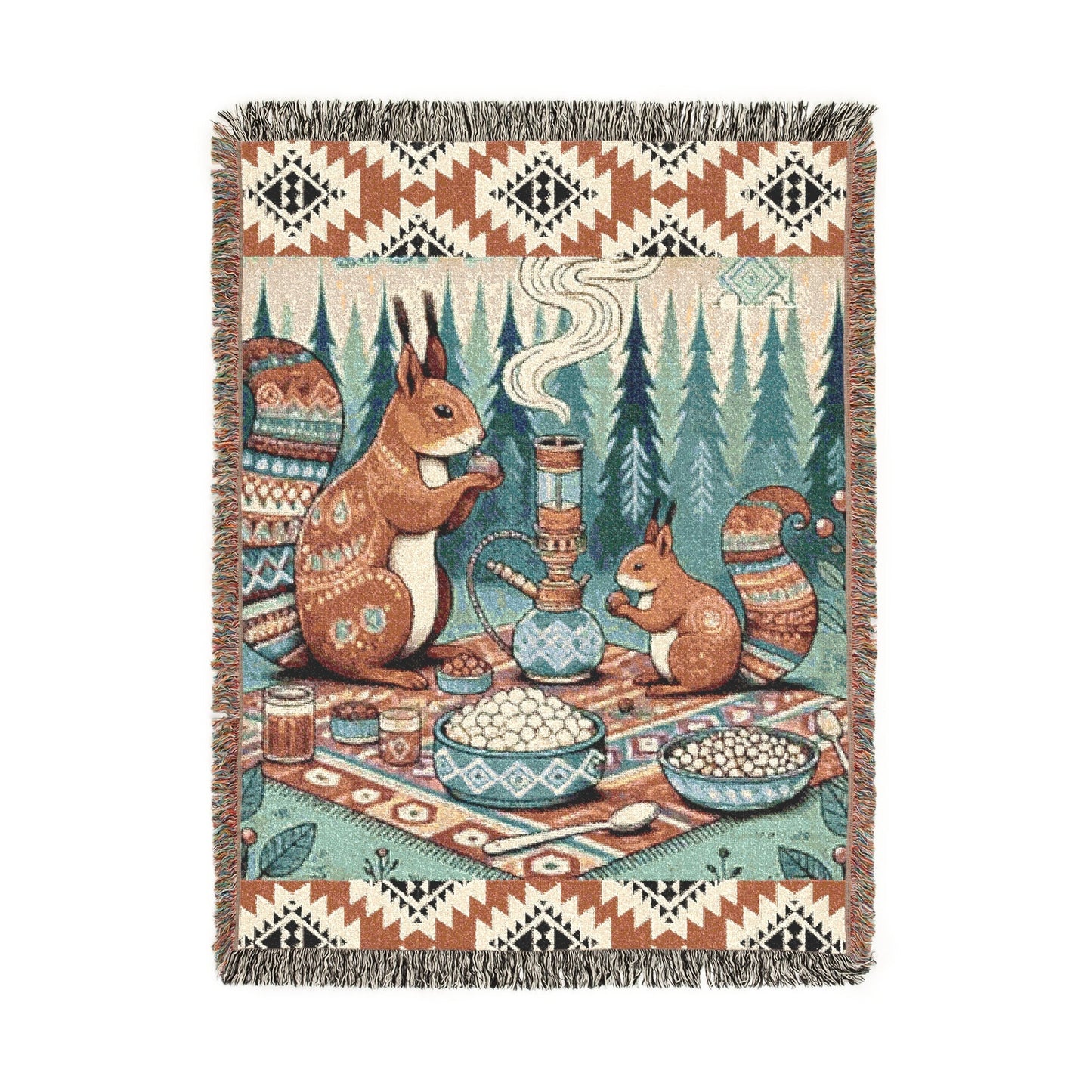 High in the Pines – Woven Blanket Artwork / 80’’ × 60’’ Home Decor