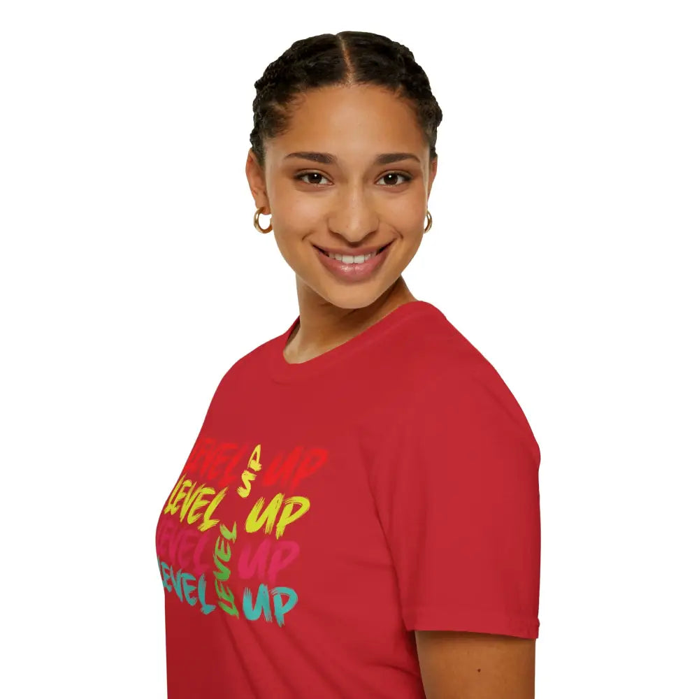 Level up tshirt | Level up teeshirt - Red / S - T-Shirt