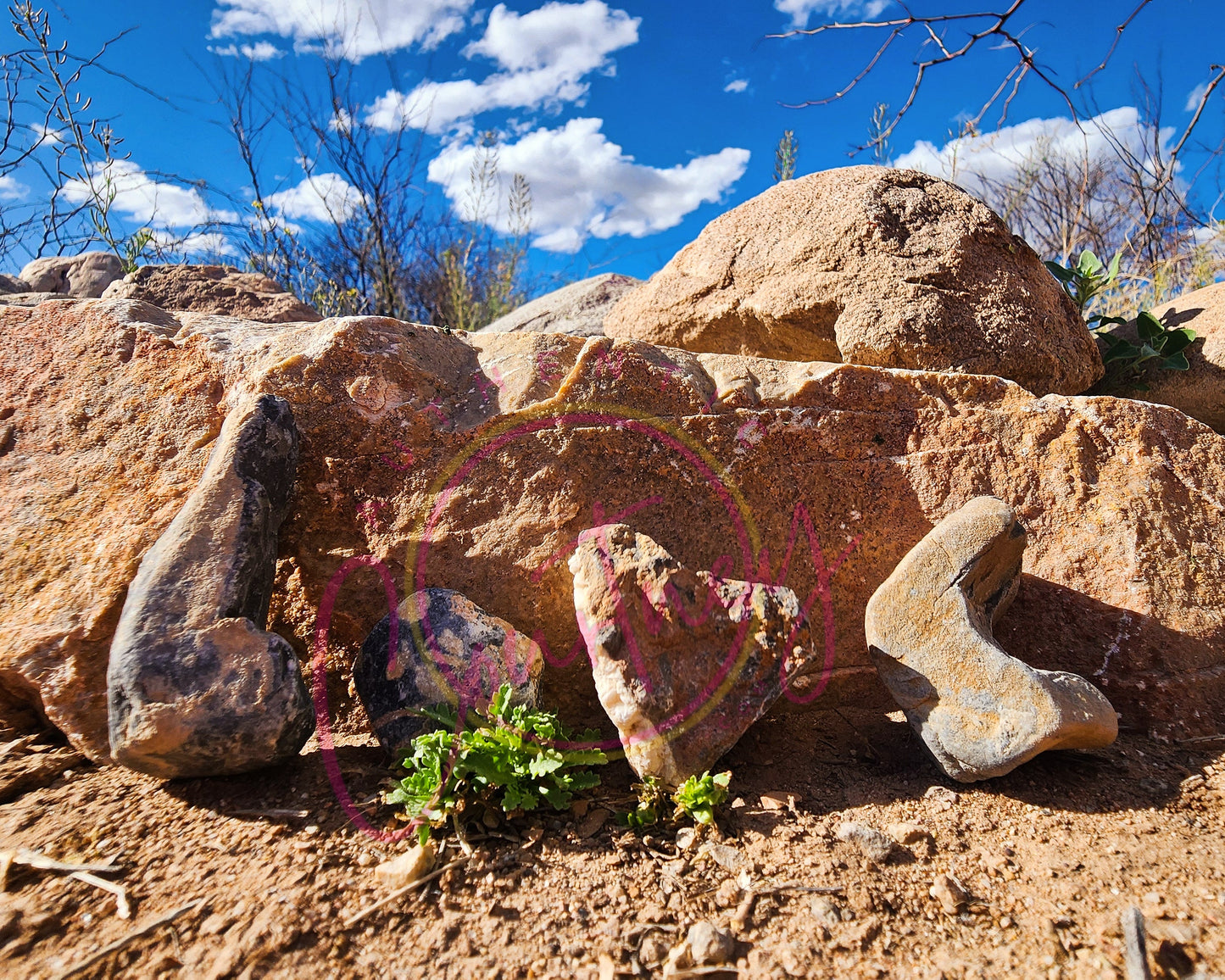 Love Rocks Fairbank Blue Sky Desert Rocks Photography Download