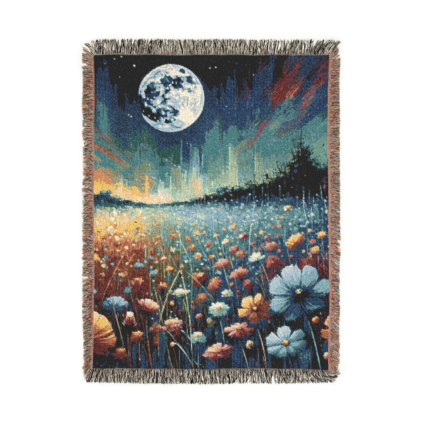 Lunar Garden – Woven Blanket for Stargazers Artwork / 80’’ × 60’’ Home Decor