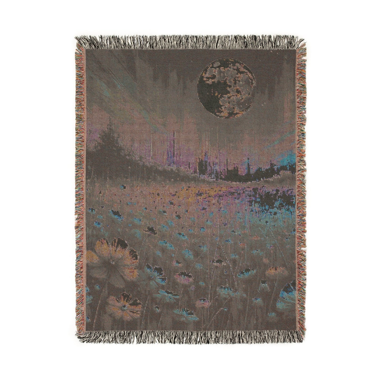 Lunar Garden – Woven Blanket for Stargazers Home Decor