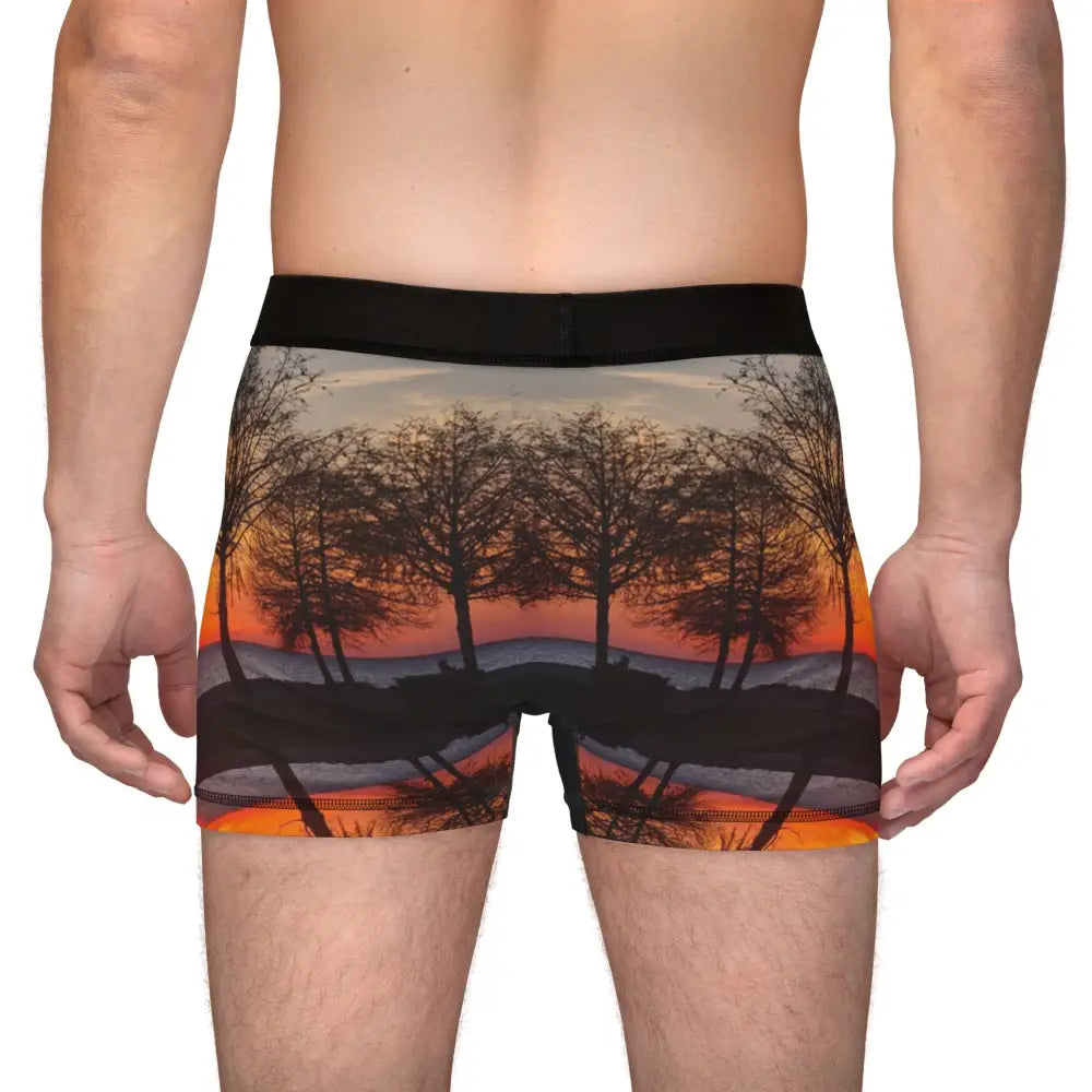’Pontchartrain Glow’ Men’s Boxers: Capture the Magic of a Louisiana Sunset Right in Your Pants - All Over Prints