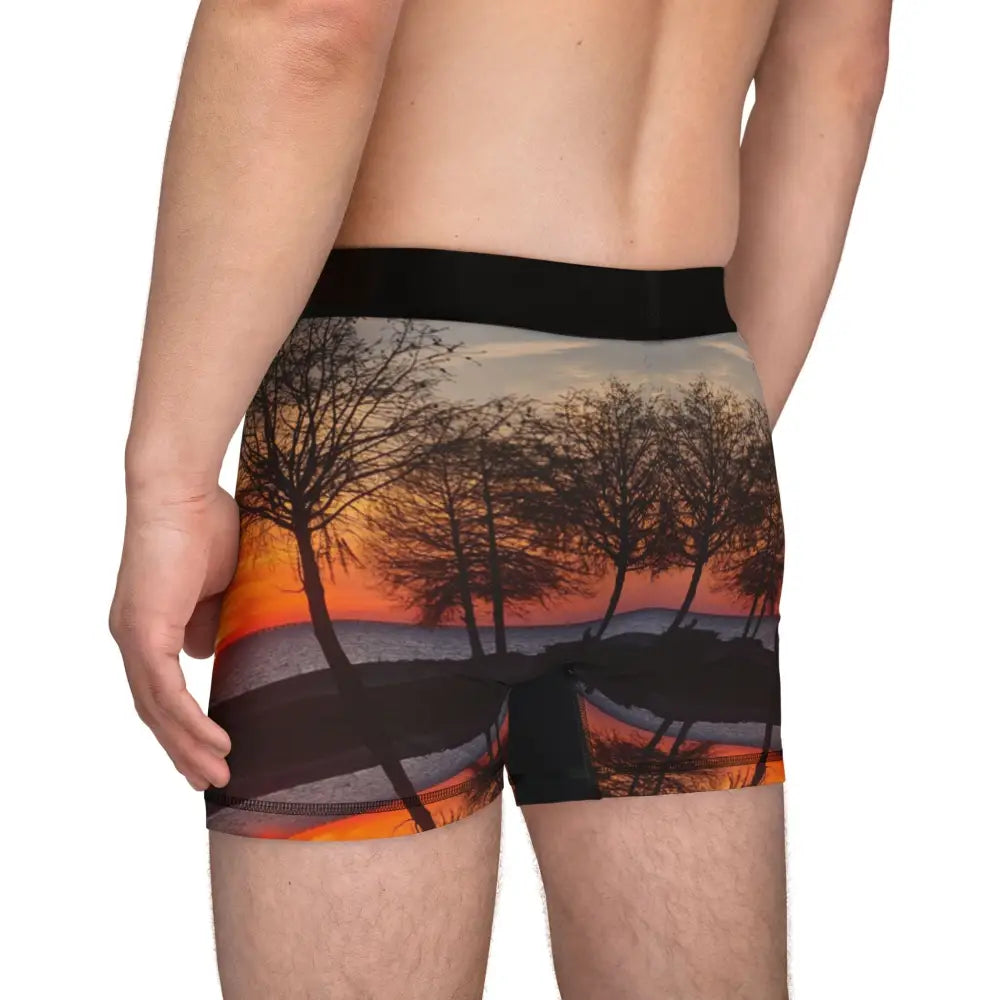 ’Pontchartrain Glow’ Men’s Boxers: Capture the Magic of a Louisiana Sunset Right in Your Pants - All Over Prints