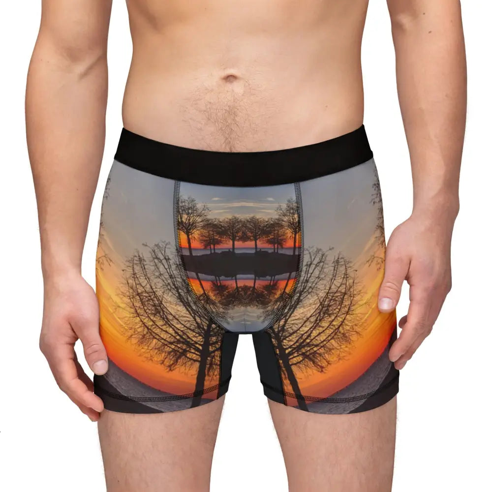 ’Pontchartrain Glow’ Men’s Boxers: Capture the Magic of a Louisiana Sunset Right in Your Pants - All Over Prints