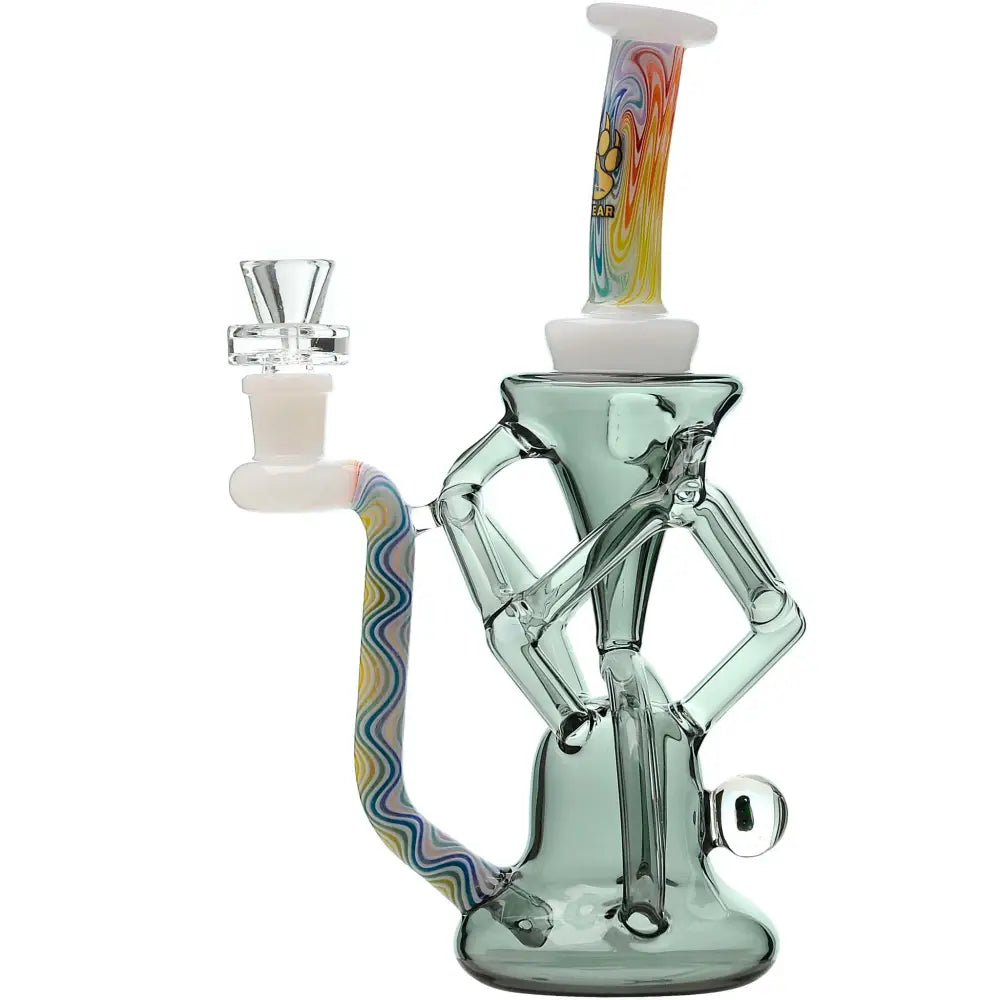 QUAD WIGWAG RECYCLER WITH OPAL - WHT + TBK - Water Pipe