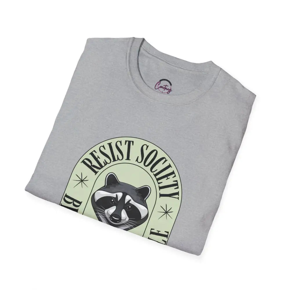 Resist Society Become Ungovernable Funny Raccoon T-shirt | Rebellious Raccoon Design | Cool Bold Protest Shirt | Unique