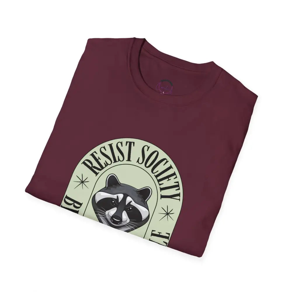 Resist Society Become Ungovernable Funny Raccoon T-shirt | Rebellious Raccoon Design | Cool Bold Protest Shirt | Unique