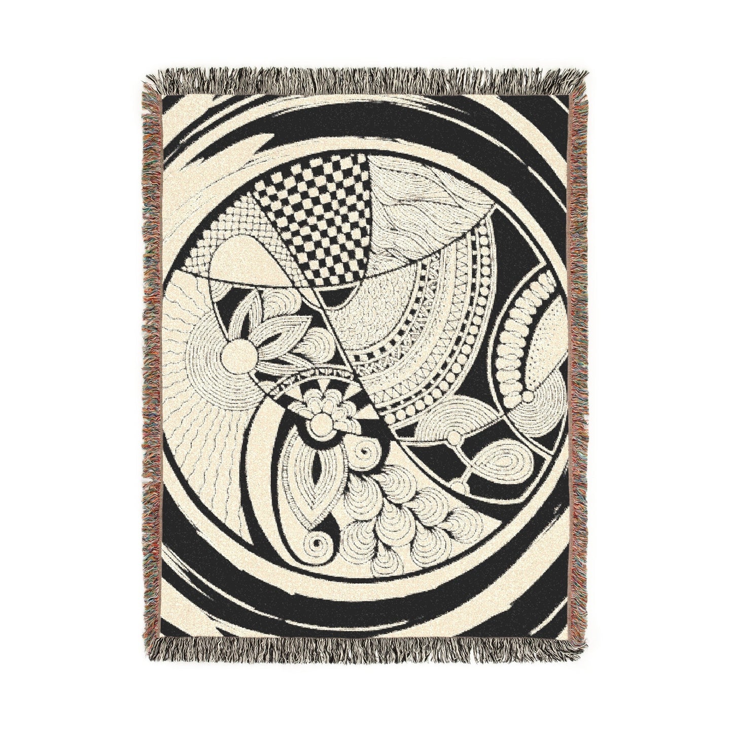 Sacred Lines – Woven Blanket Artwork / 80’’ × 60’’ Home Decor