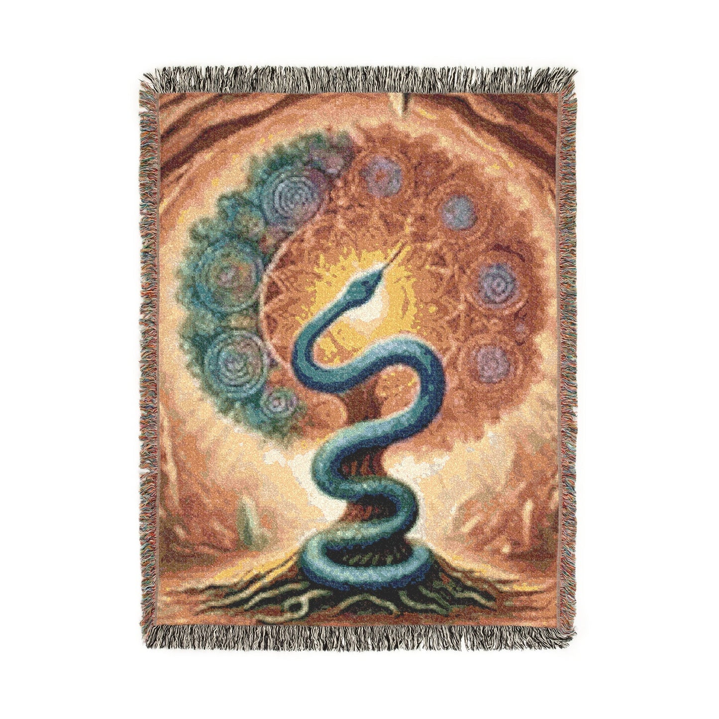 Serpent Awakening – Woven Blanket Artwork / 80’’ × 60’’ Home Decor