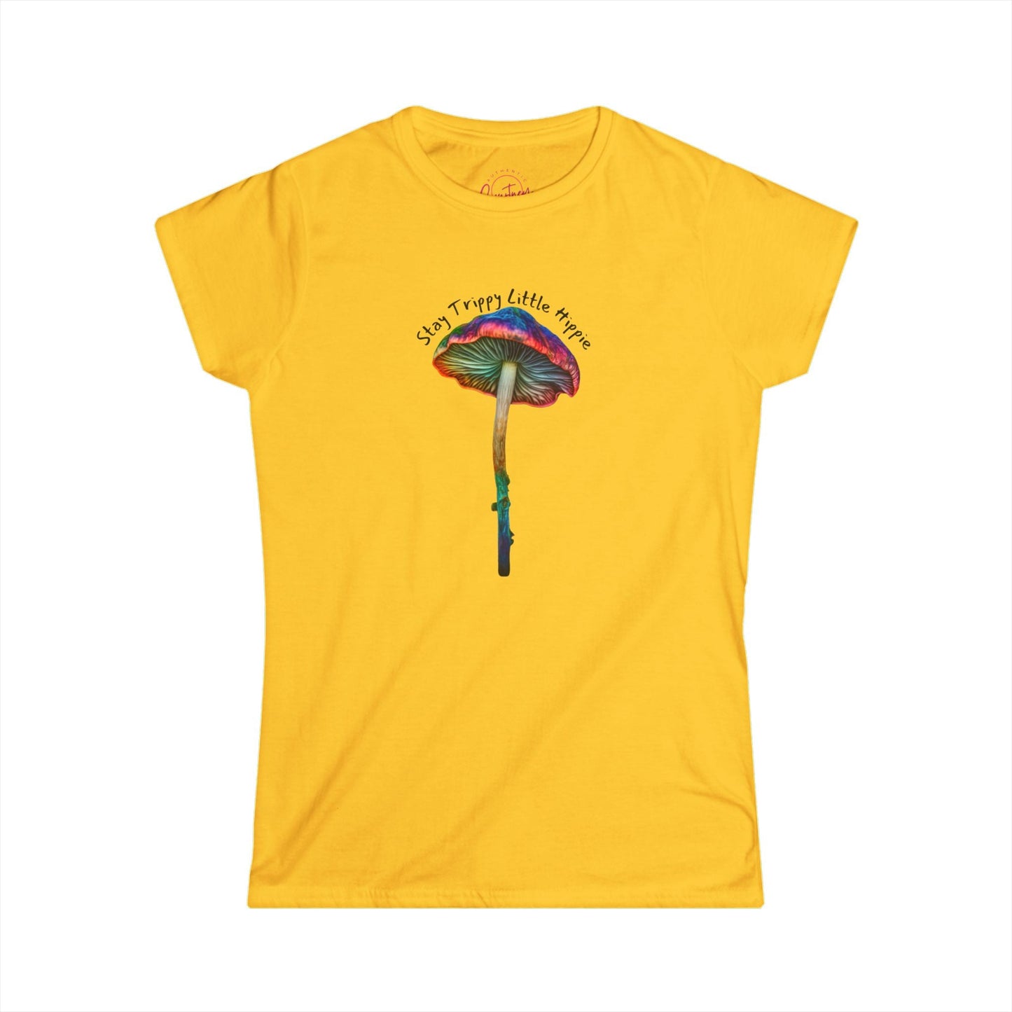 ’Stay Trippy Little Hippie’ Colorful Mushroom Graphic Tee - T-Shirt