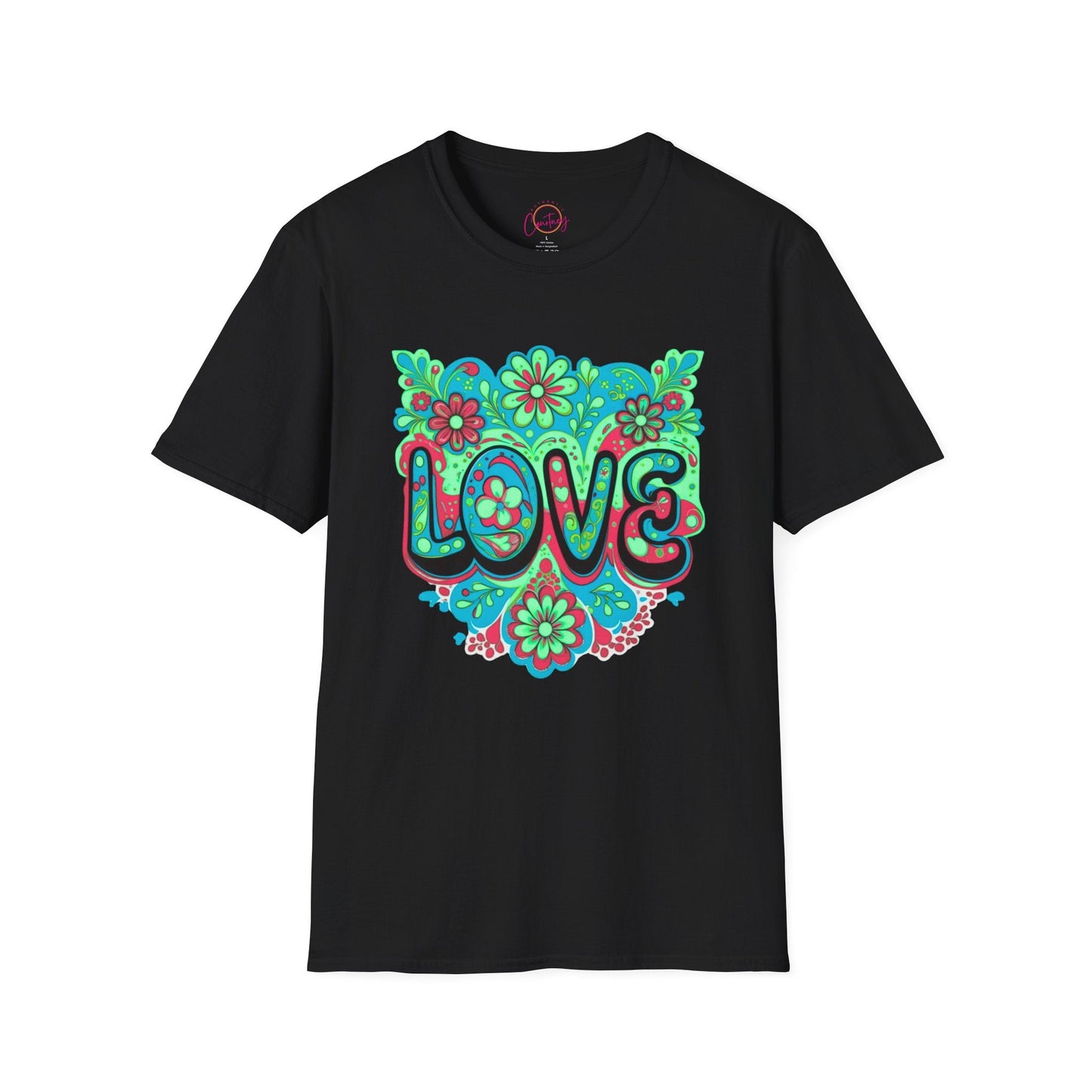 Turquoise Teal Love Tee Black / S T Shirt