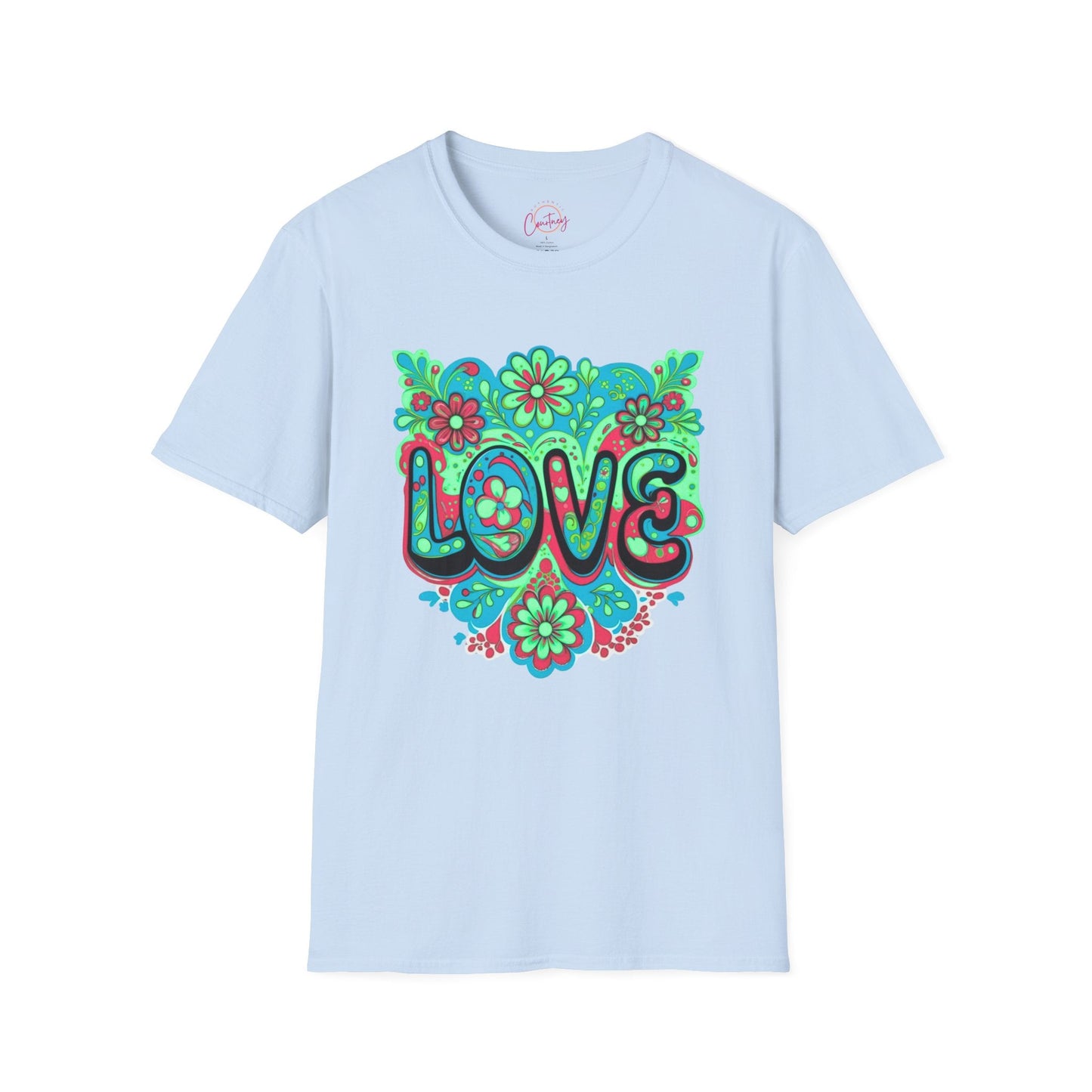 Turquoise Teal Love Tee Light Blue / S T Shirt