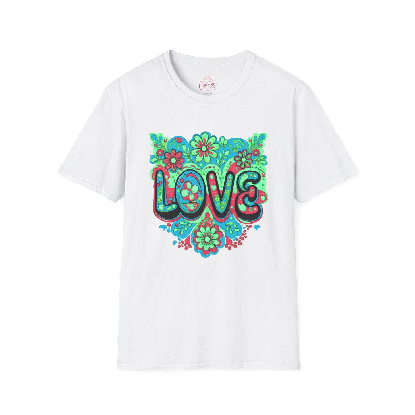 Turquoise Teal Love Tee White / S T Shirt
