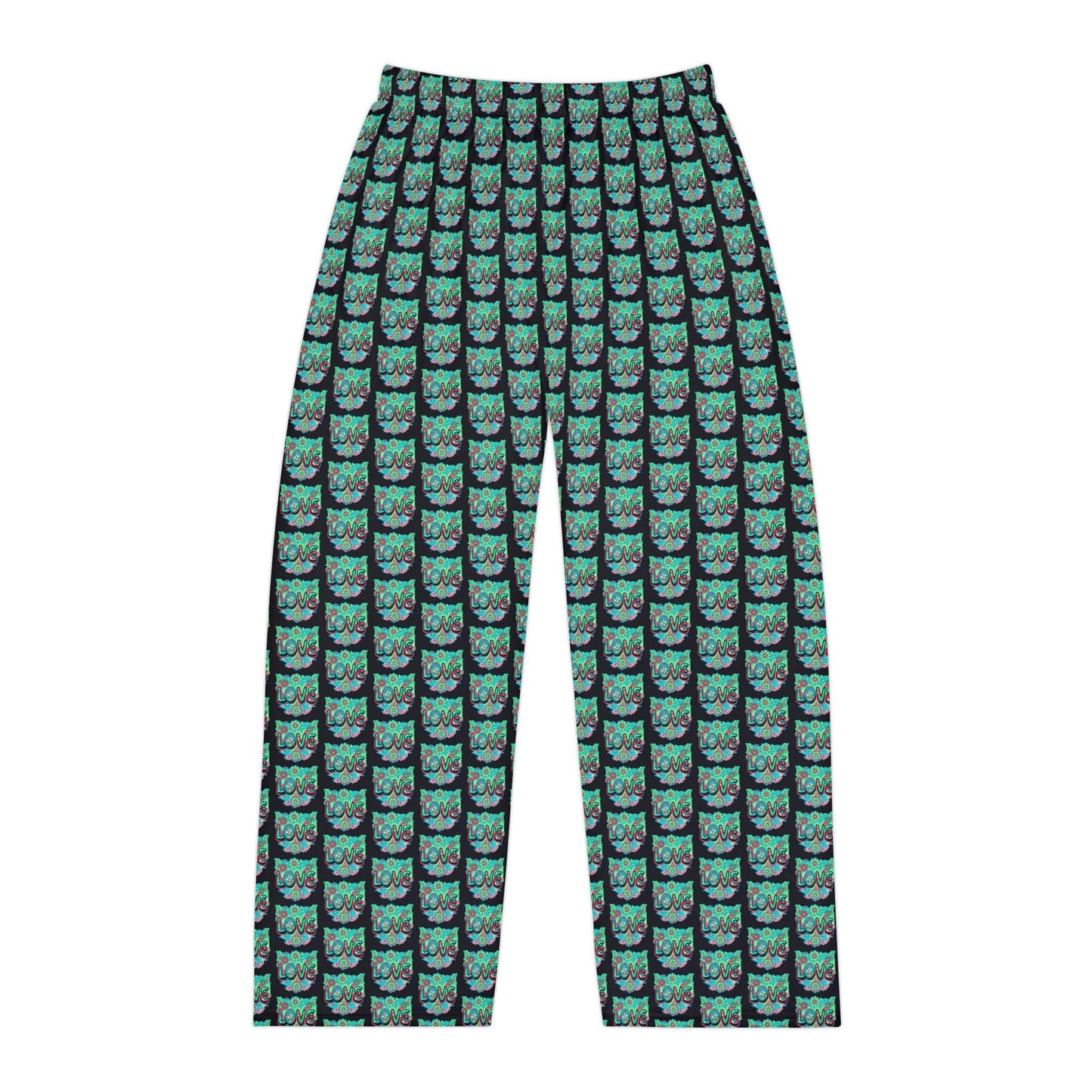 Turquoise Temple Love Lounge Pants XS All Over Prints