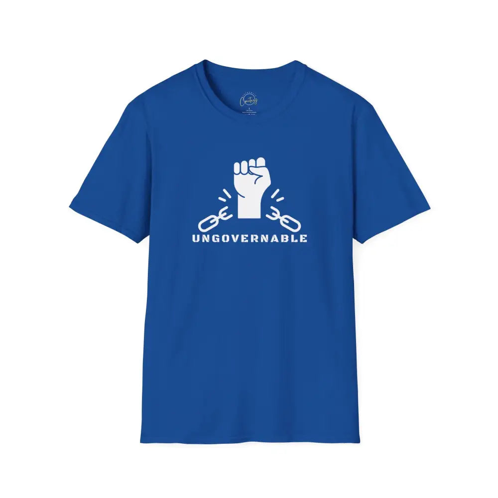 Ungovernable Fist Power T-Shirt | Rebel Strength Tee | Breaking Free Shirt - XS / Royal - T-Shirt