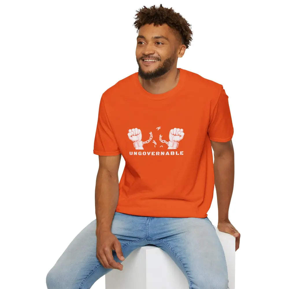 Ungovernable Handcuffs Breaking Free T-Shirt | Rebel Freedom Tee | Novelty Break the Chains Shirt - T-Shirt
