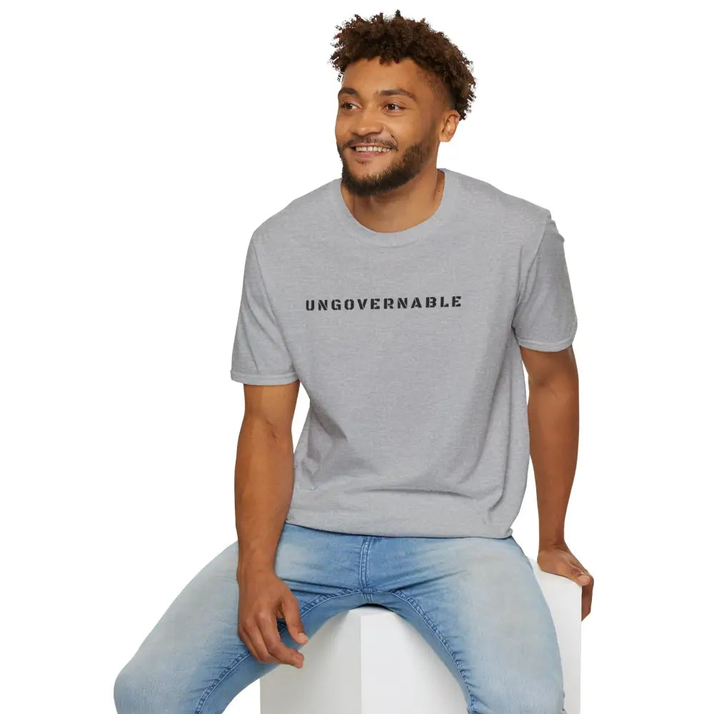 Ungovernable T-Shirt | Distressed Block Letters | Bold Statement Tee - T-Shirt