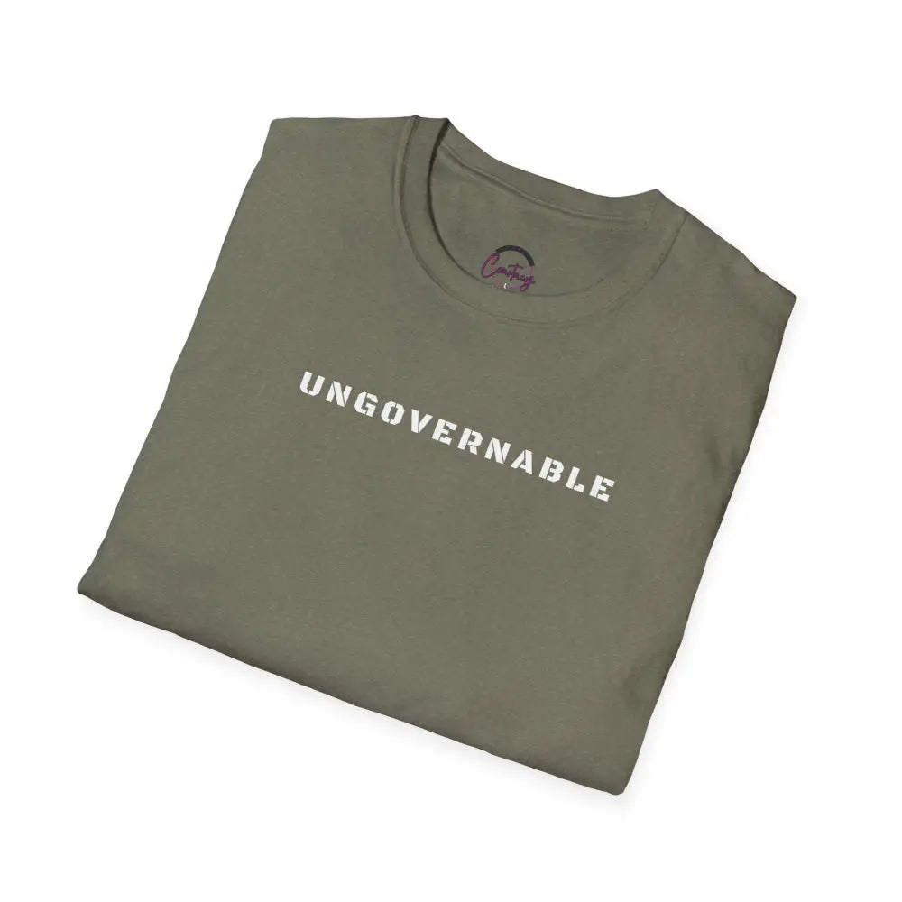 Ungovernable T-Shirt | Distressed Block Letters | Bold Statement Tee - T-Shirt