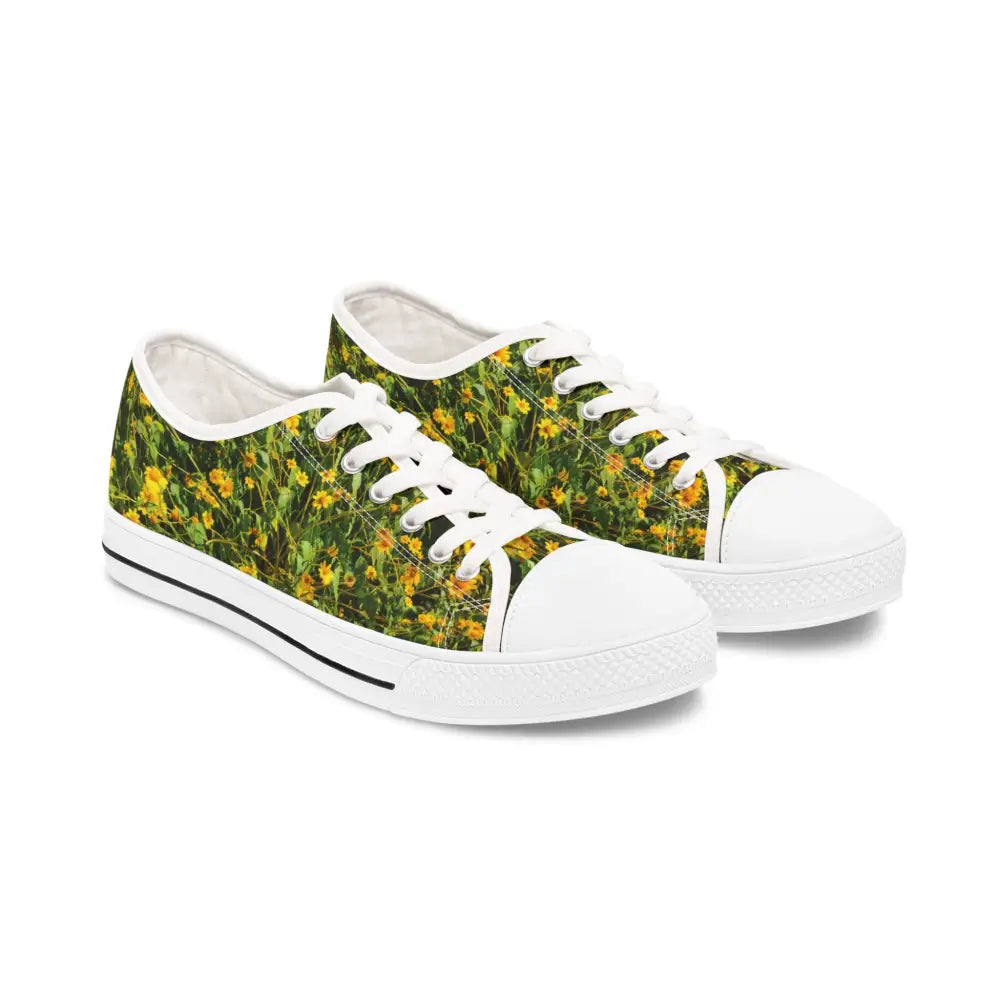 Verdant Wildflower Women’s Low Top Sneakers - US 5.5 / White sole - Shoes