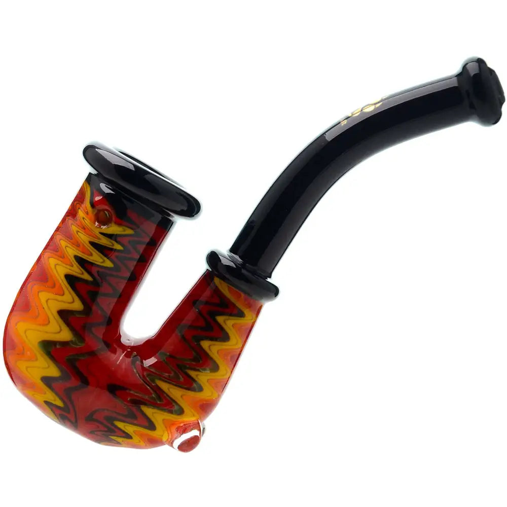 WIG WAG HAND PIPE WITH OPAL - Red - Dry Pipe