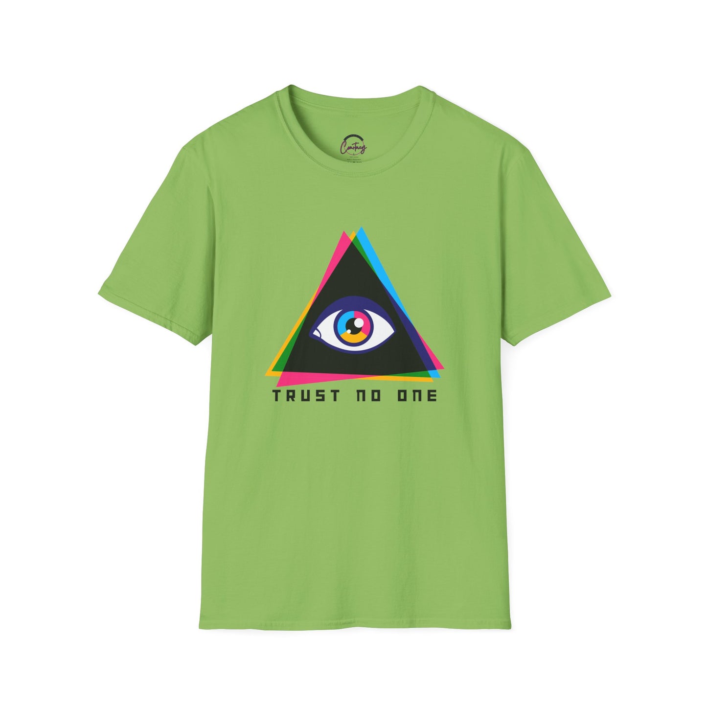 Trust No One Evil Eye Illuminati Novelty T-Shirt | Conspiracy Theory Shirt | Mystic Eye Tee - S / Lime - T-Shirt