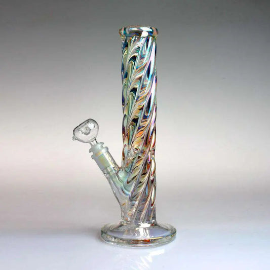 16 Inch Straight Shooter w/ Iridescent Glass - GORGEOUS! - Water Pipe