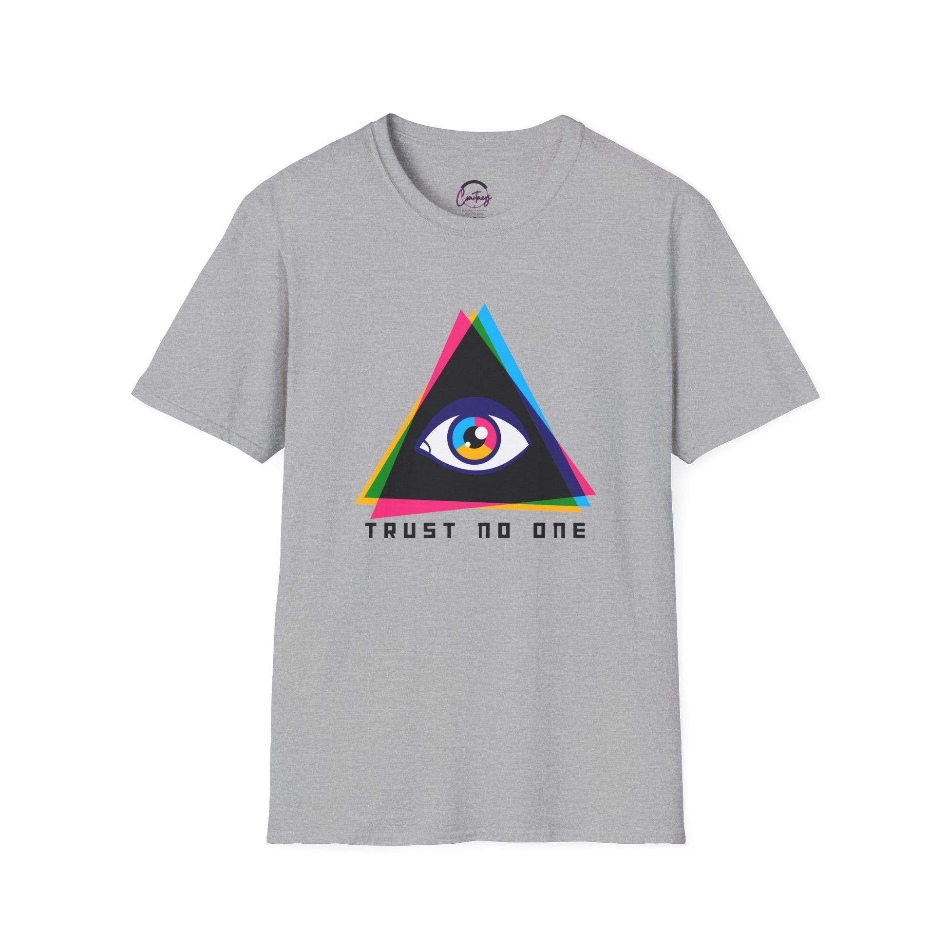 Trust No One Evil Eye Illuminati Novelty T-Shirt | Conspiracy Theory Shirt | Mystic Eye Tee - XS / Sport Grey - T-Shirt