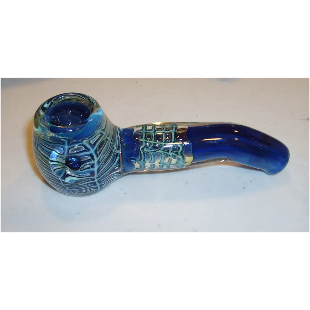 5’’ Glass Sherlock Hand Pipe w/ Spider Web Design - Dry Pipe