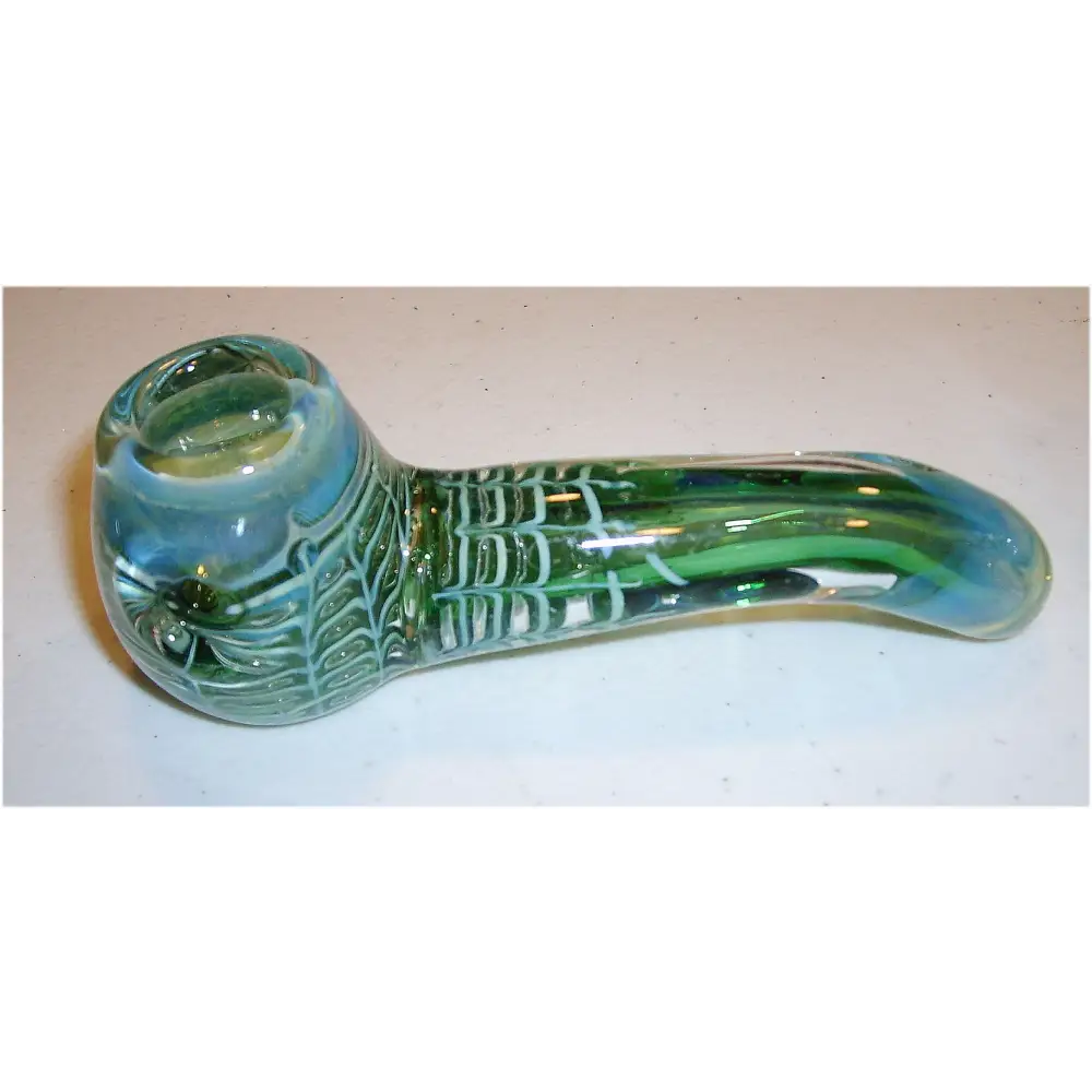 5’’ Glass Sherlock Hand Pipe w/ Spider Web Design - Dry Pipe