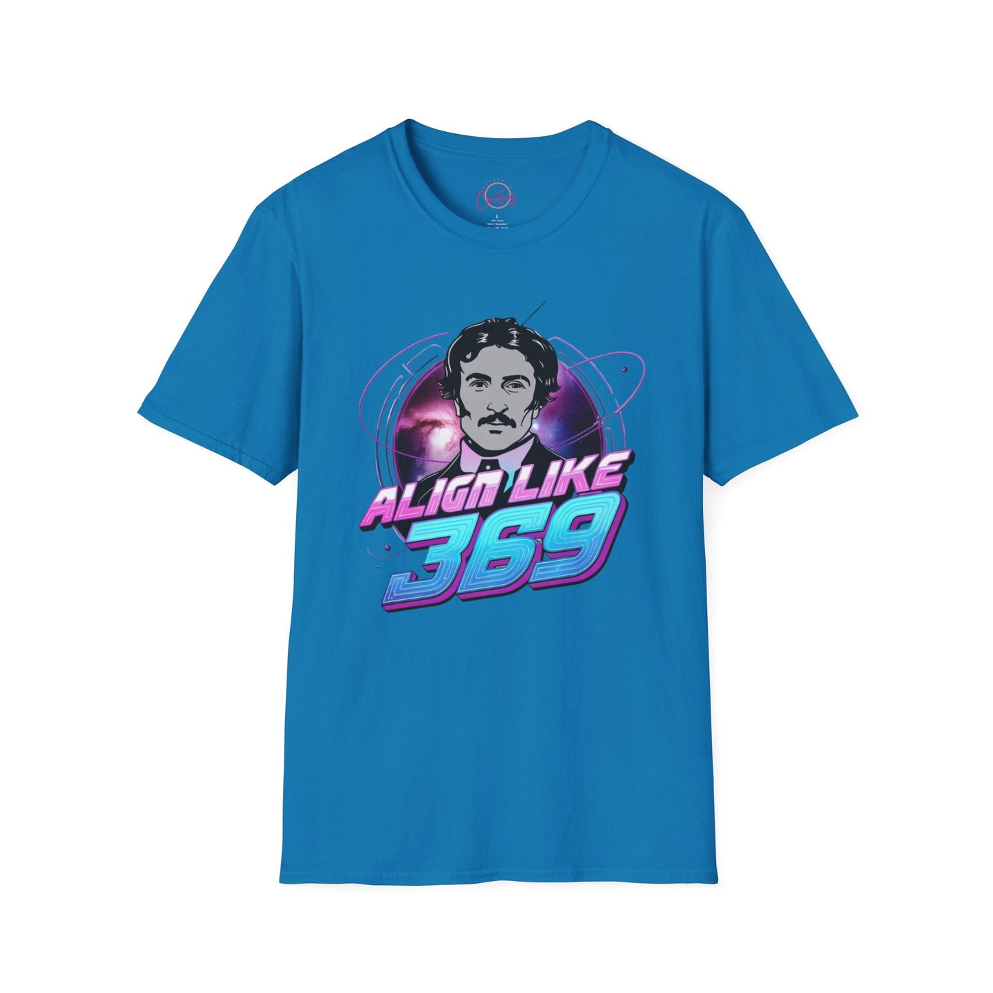 Align Like 369 | Tesla Galactic Retro Tee - S / Sapphire - T-Shirt