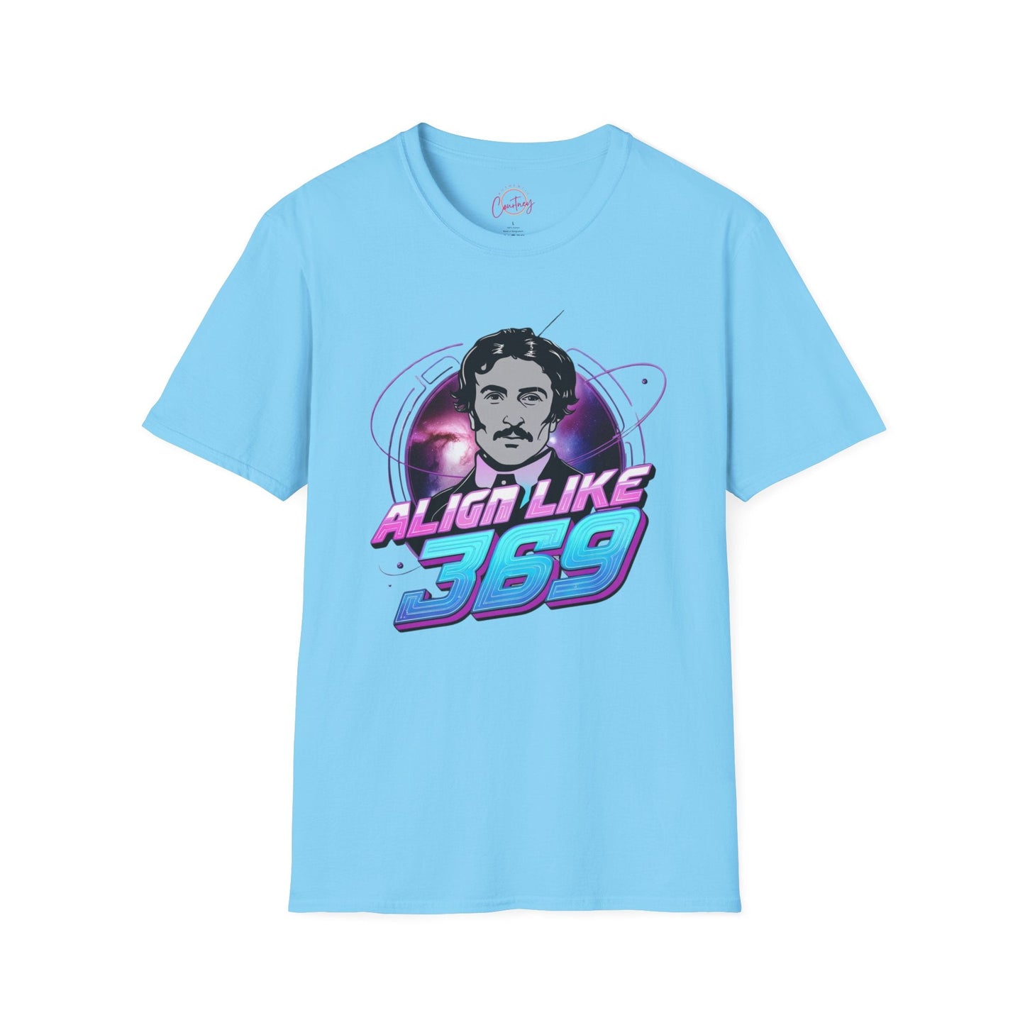 Align Like 369 | Tesla Galactic Retro Tee - S / Sky - T-Shirt