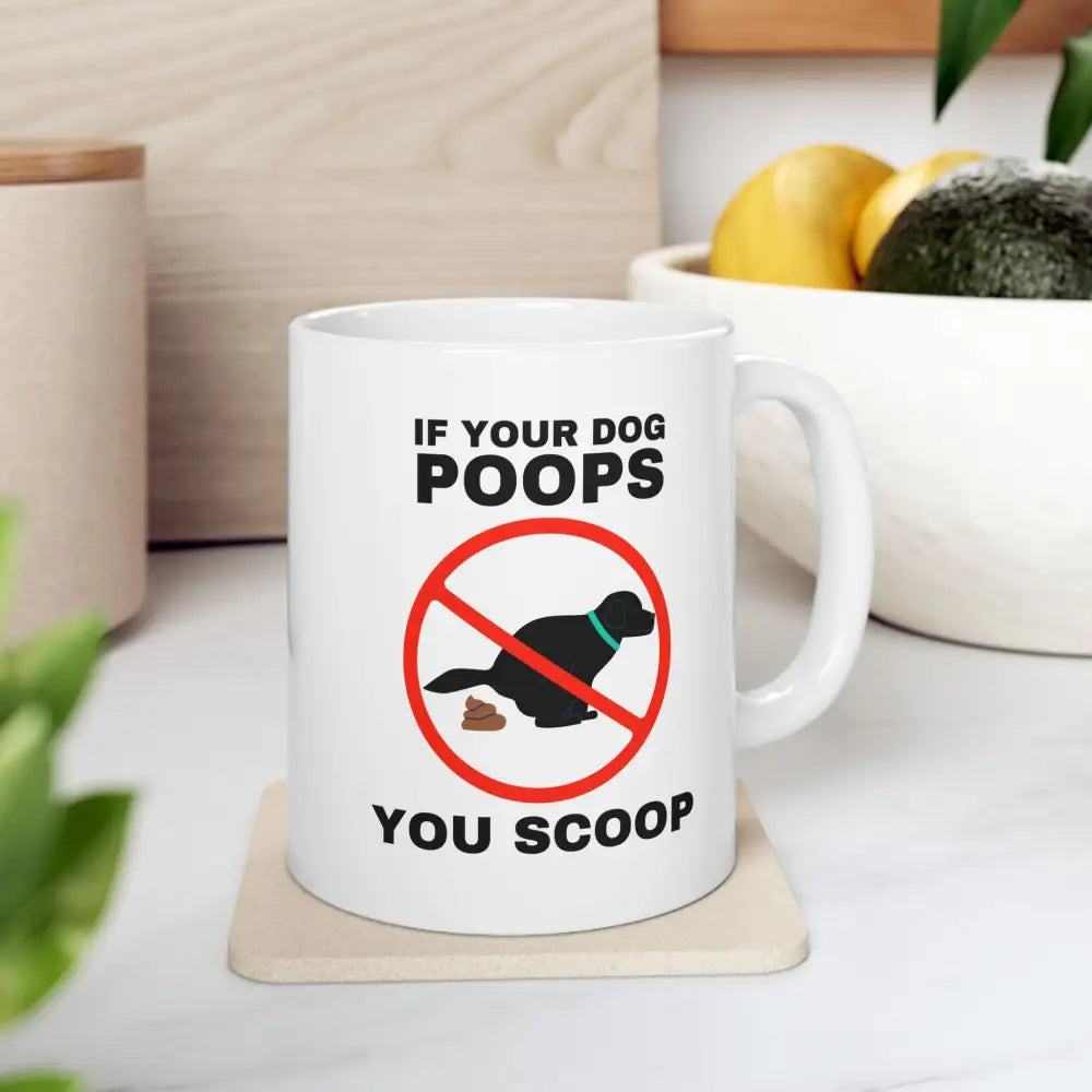 Amusing Dog-Owner Ceramic Mug Funny Pet Lover Gift Dog Poop Reminder Cup Unique Home Decor Ideal for Birthdays Holidays