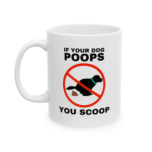 Amusing Dog-Owner Ceramic Mug Funny Pet Lover Gift Dog Poop Reminder Cup Unique Home Decor Ideal for Birthdays Holidays