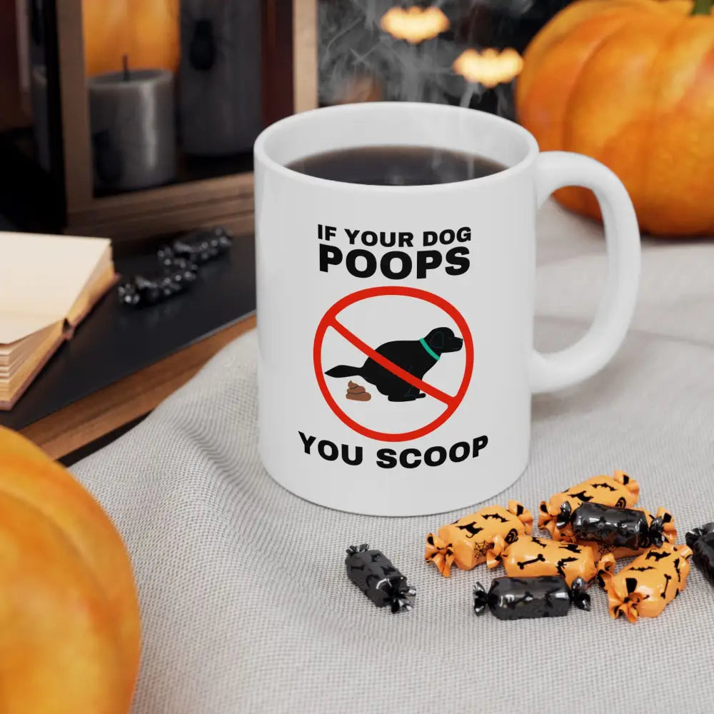 Amusing Dog-Owner Ceramic Mug Funny Pet Lover Gift Dog Poop Reminder Cup Unique Home Decor Ideal for Birthdays Holidays