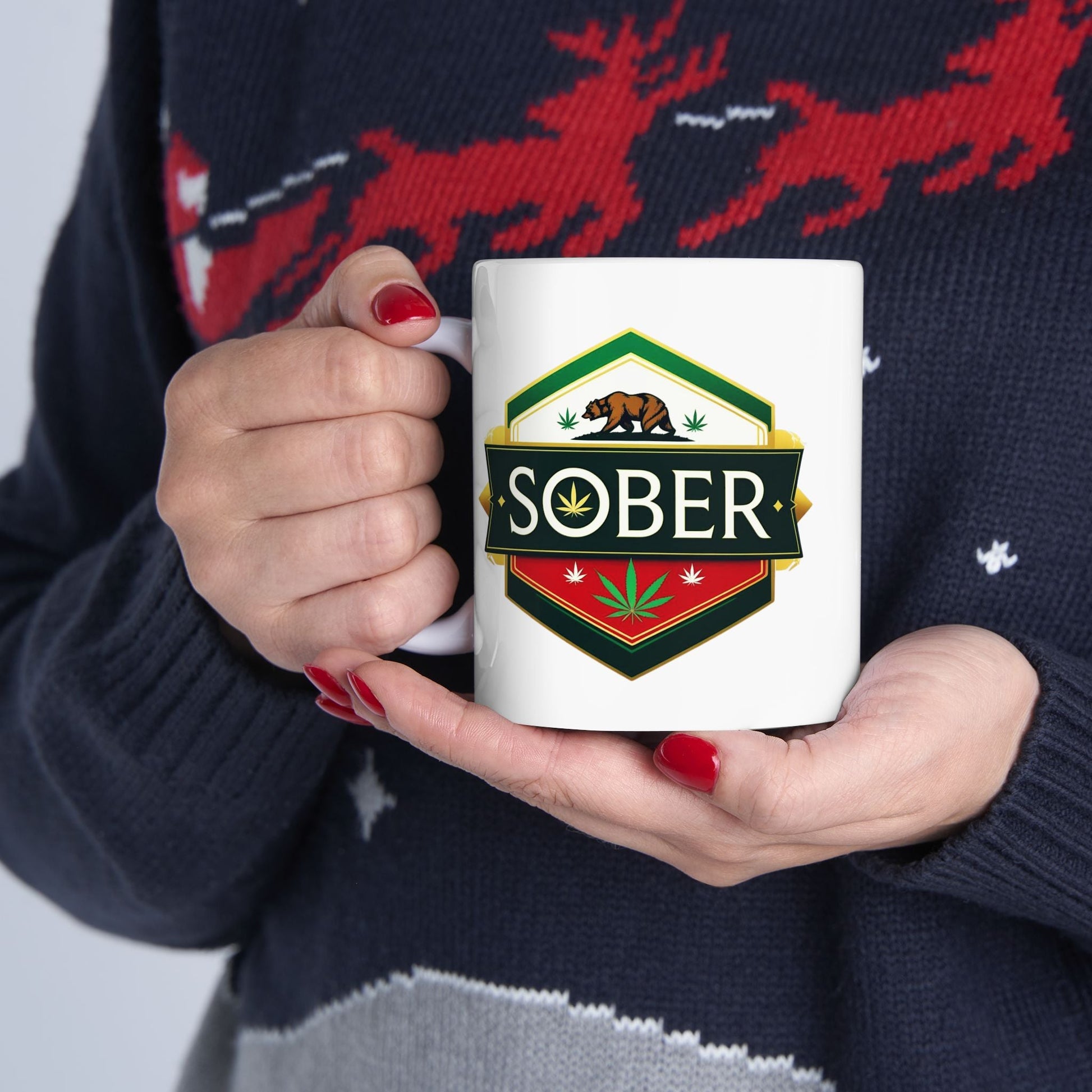 Cali Sober Mug – Cannabis-Inspired Coffee Cup for the Conscious & Clear-Minded (11 oz / 15 oz) - Mug