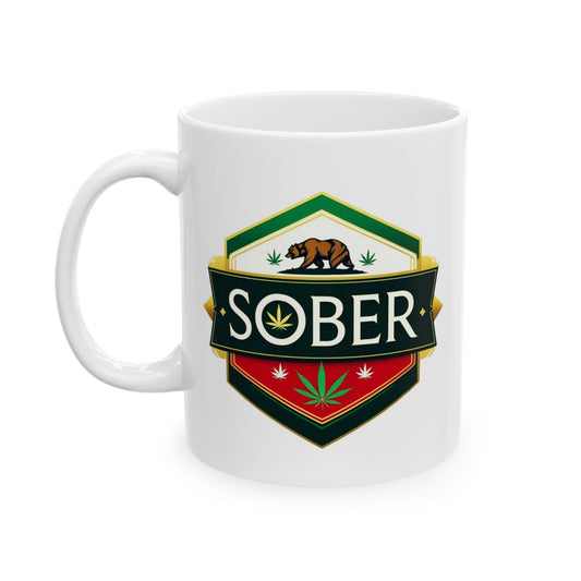 Cali Sober Mug – Cannabis-Inspired Coffee Cup for the Conscious & Clear-Minded (11 oz / 15 oz) - 11oz - Mug