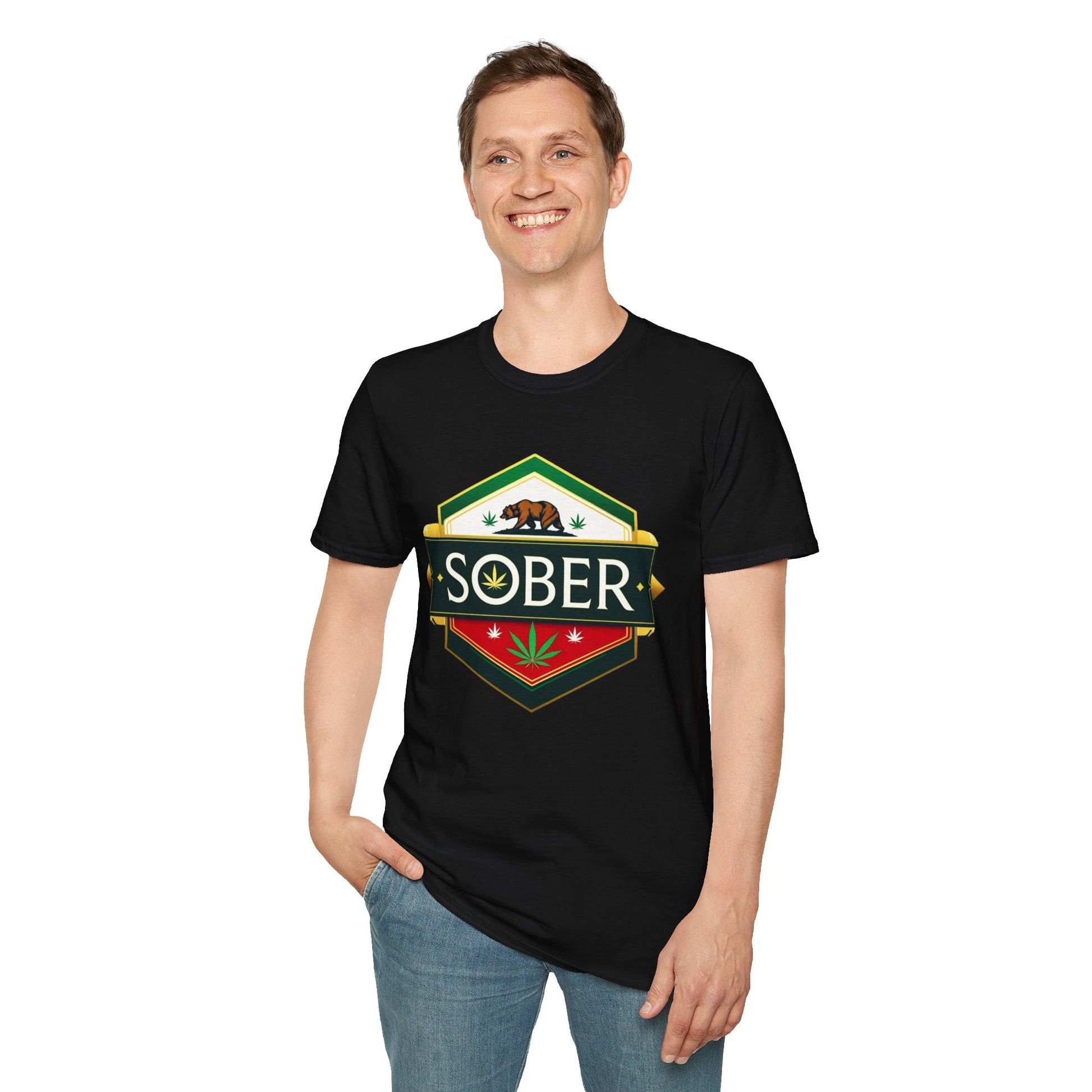 California Sober Shirt – Weed Leaf Design | Funny Cannabis Recovery Tee - T-Shirt