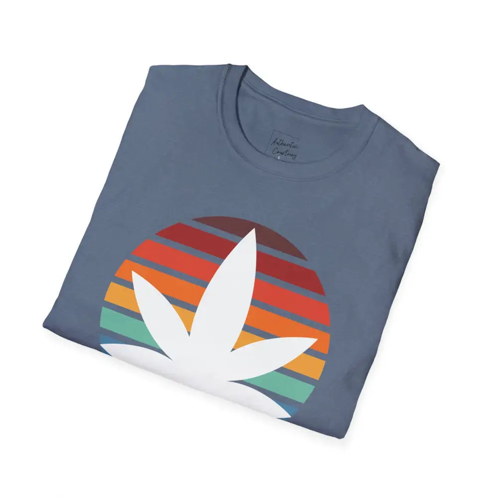 Cannabis Sun Shirt with Multicolored Sun Background - T-Shirt