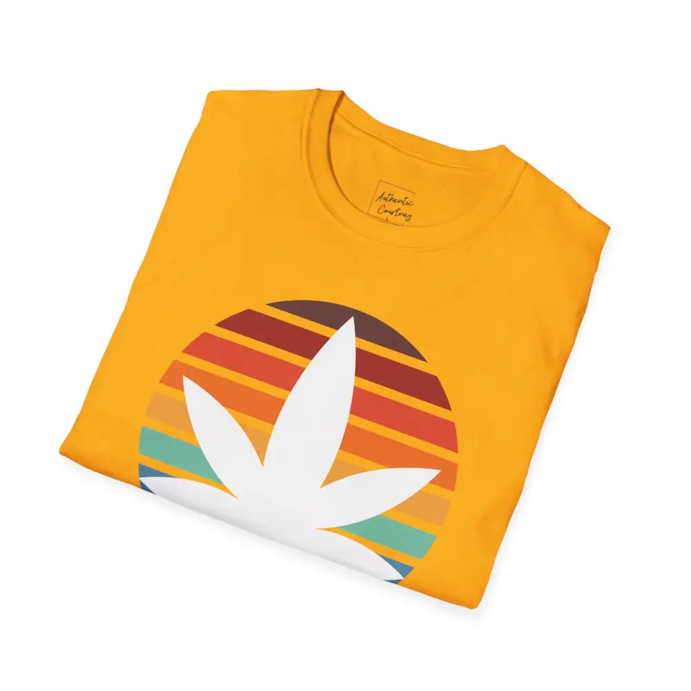 Cannabis Sun Shirt with Multicolored Sun Background - T-Shirt