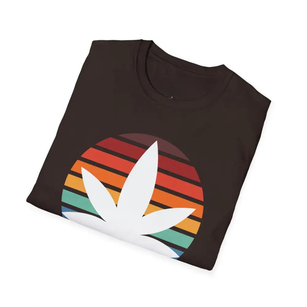 Cannabis Sun Shirt with Multicolored Sun Background - T-Shirt